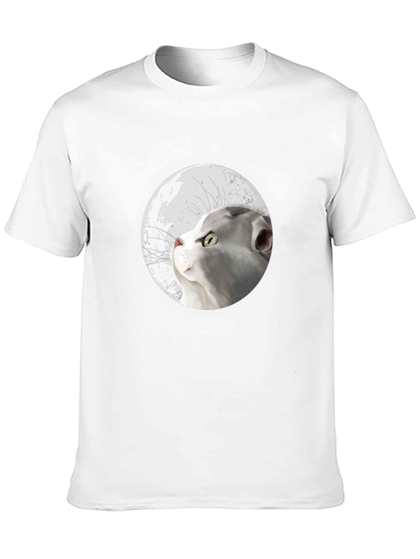 Cat Moon Graphic T-Shirt - Stylish Cotton Tee