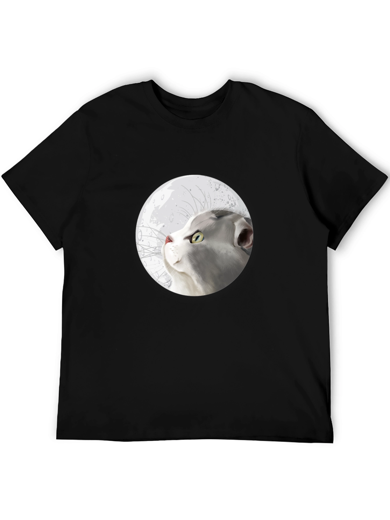 Cat Moon Graphic T-Shirt - Stylish Cotton Tee