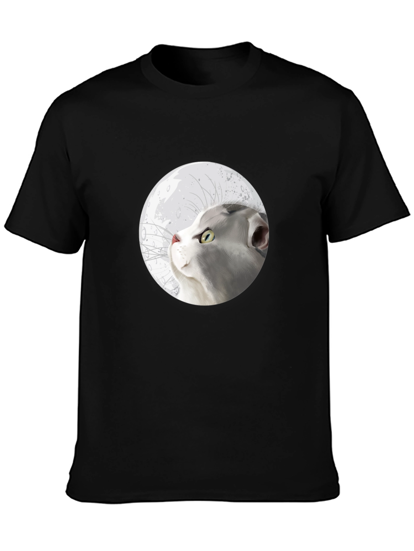 Cat Moon Graphic T-Shirt - Stylish Cotton Tee