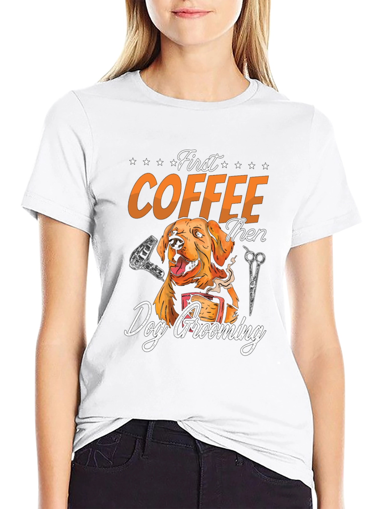 Dog Grooming T-Shirt: First Coffee Then Groom