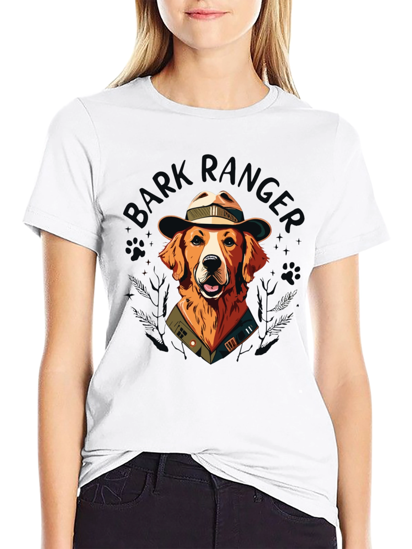 Bark Ranger T-Shirt - Golden Retriever Dog Design
