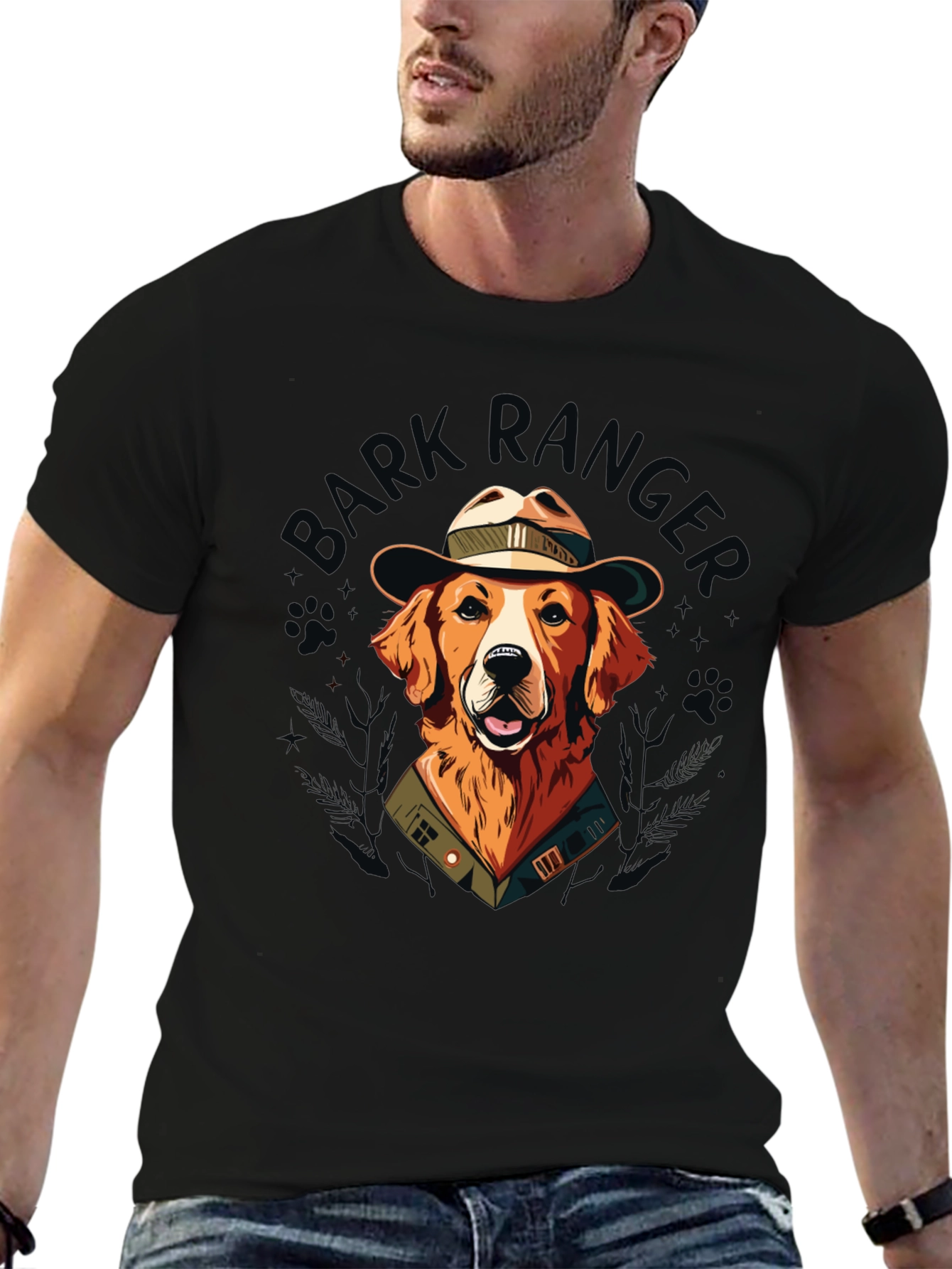 Bark Ranger T-Shirt - Golden Retriever Dog Design