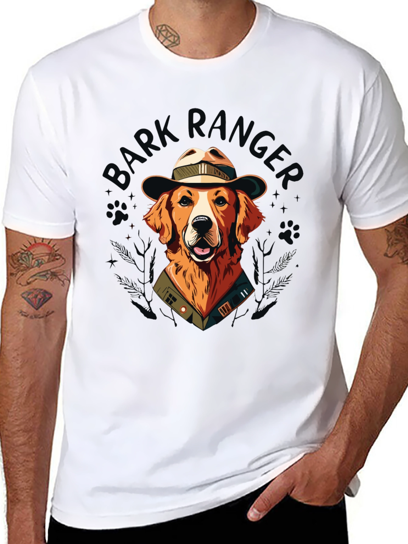Bark Ranger T-Shirt - Golden Retriever Dog Design