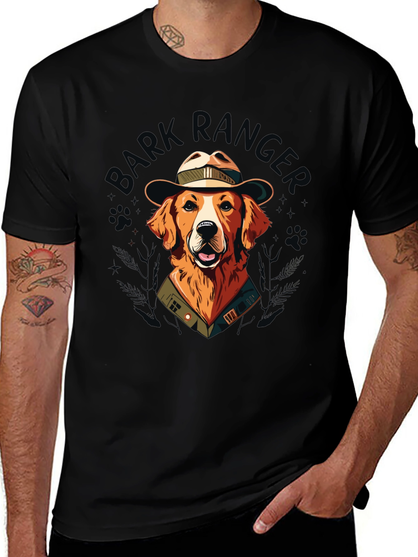 Bark Ranger T-Shirt - Golden Retriever Dog Design
