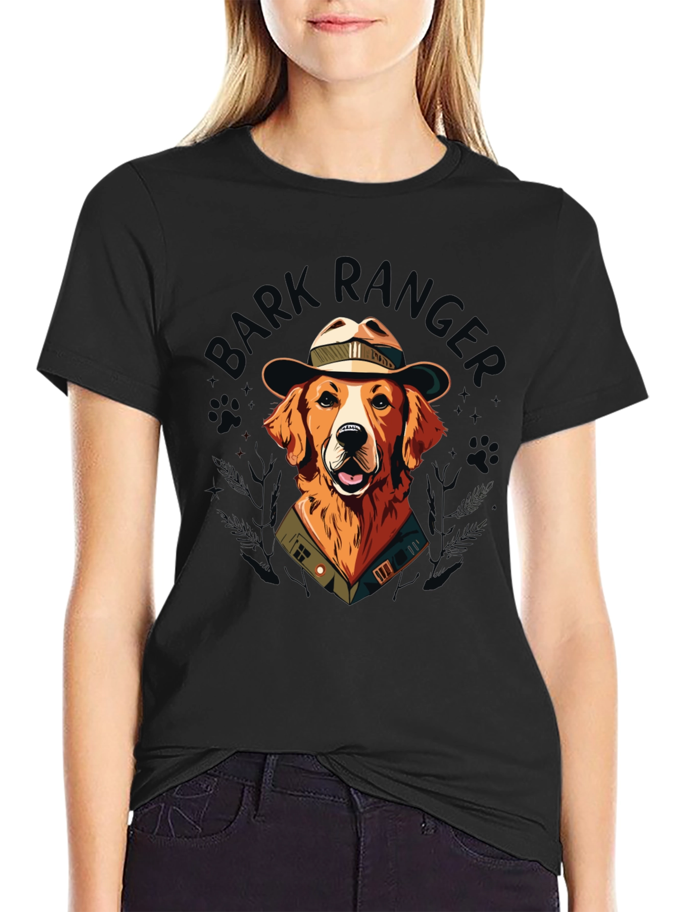 Bark Ranger T-Shirt - Golden Retriever Dog Design