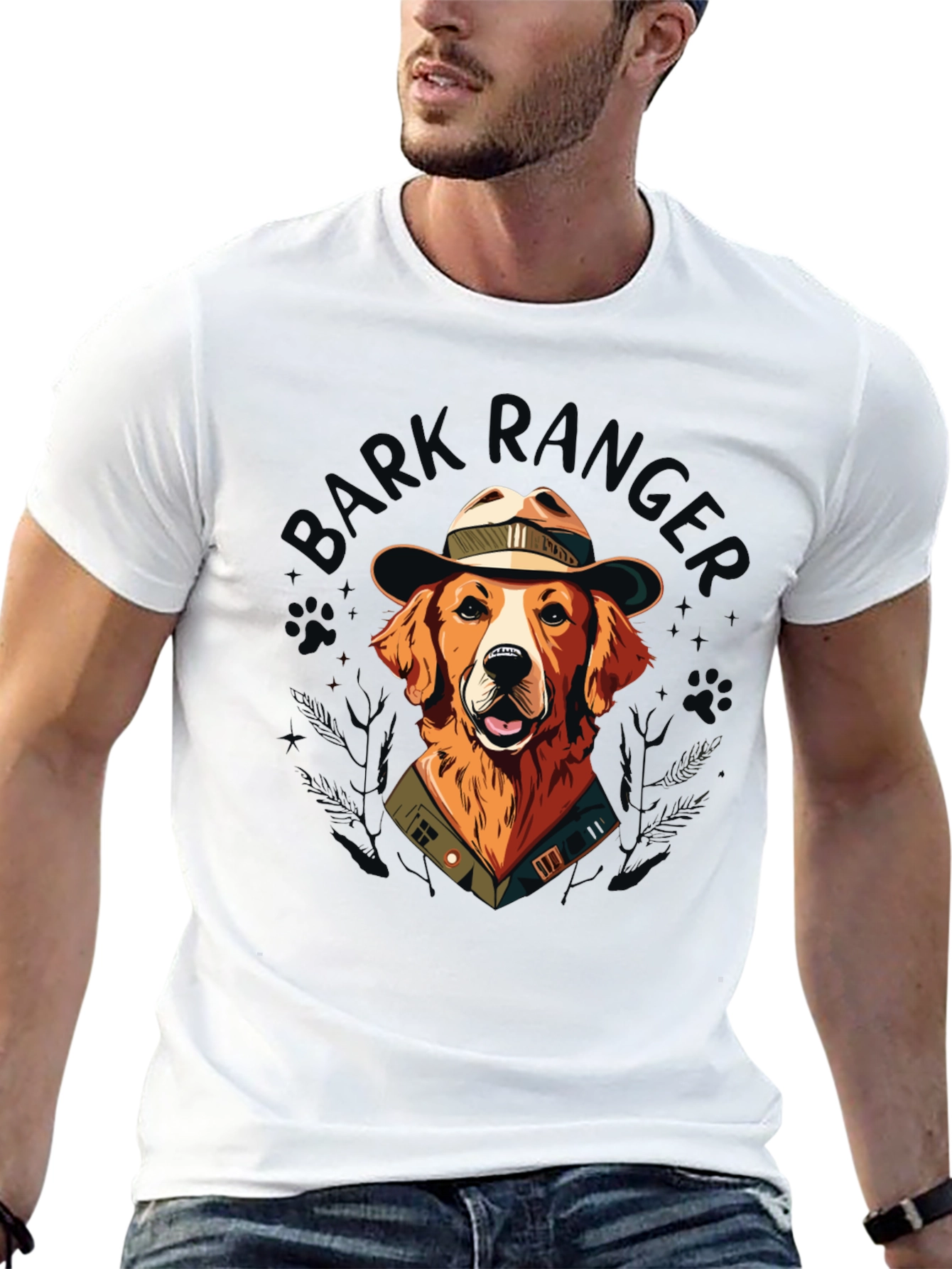 Bark Ranger T-Shirt - Golden Retriever Dog Design