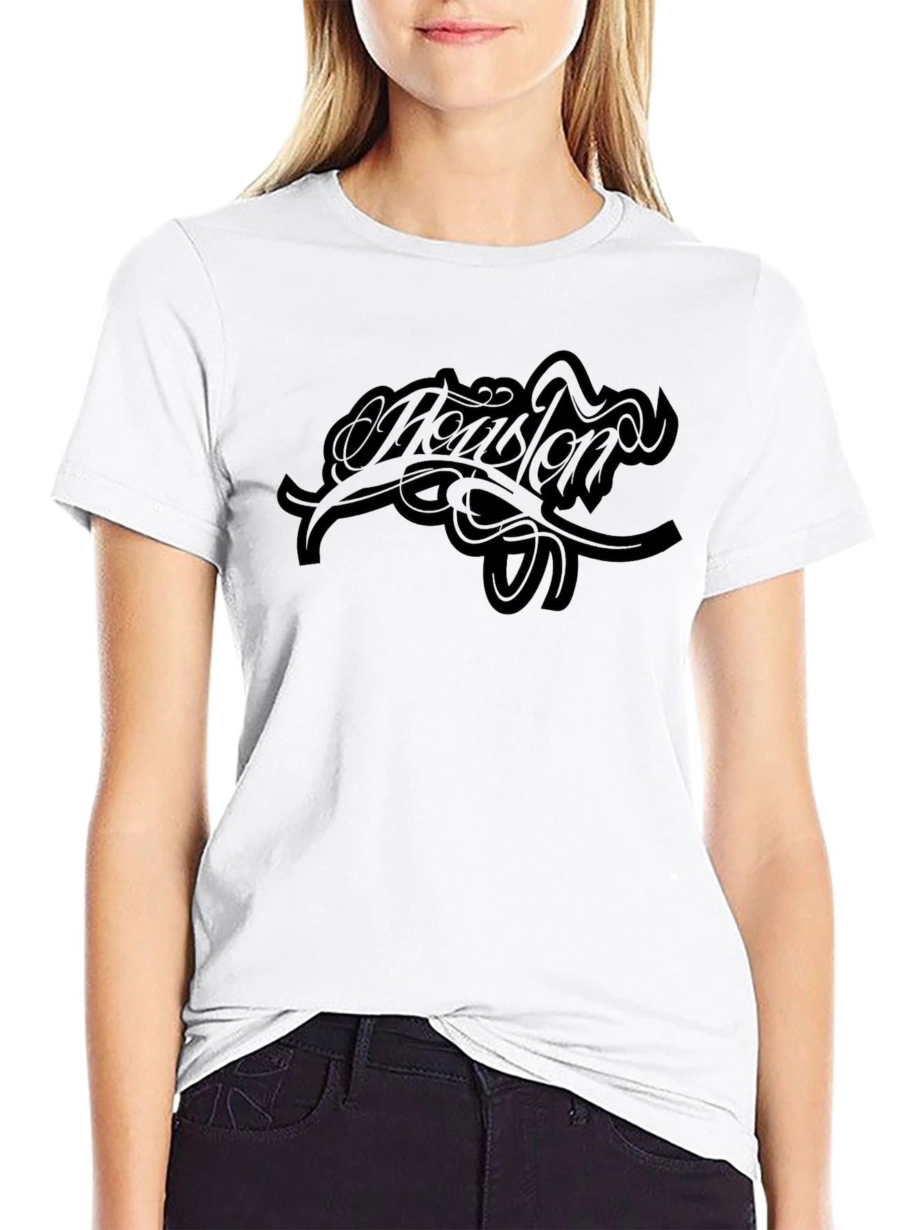 Mens Black Graphic Tee - Houston