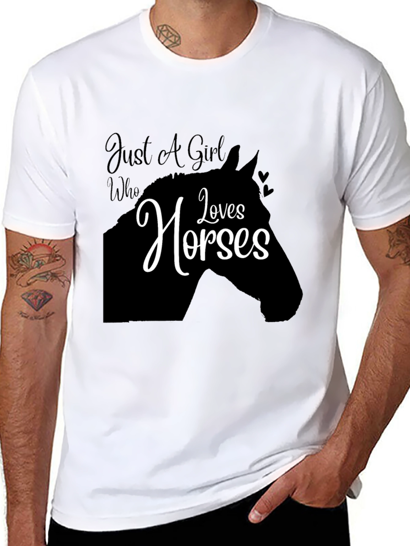Just A Girl Who Loves Horses Black T-Shirt
