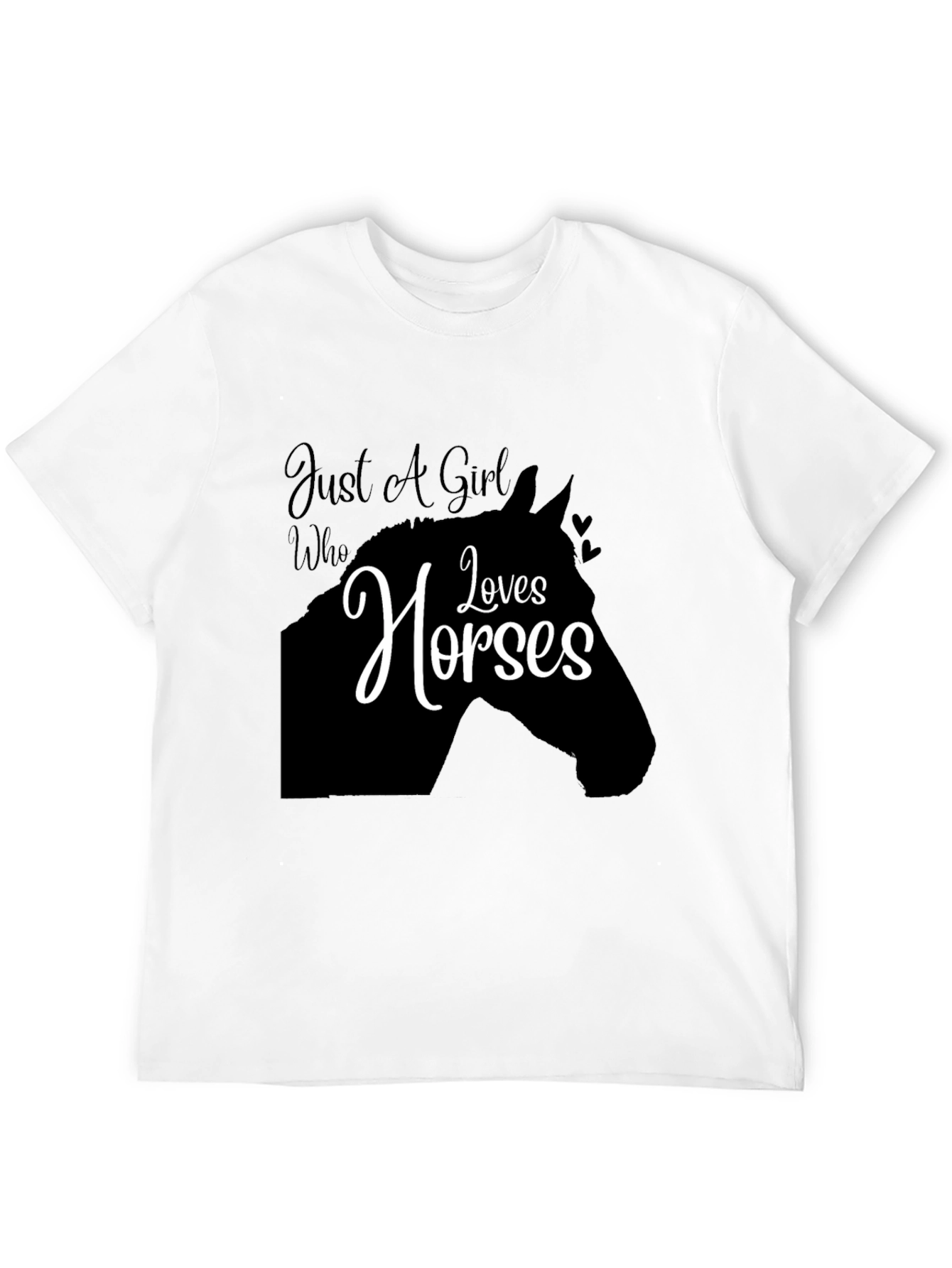 Just A Girl Who Loves Horses Black T-Shirt