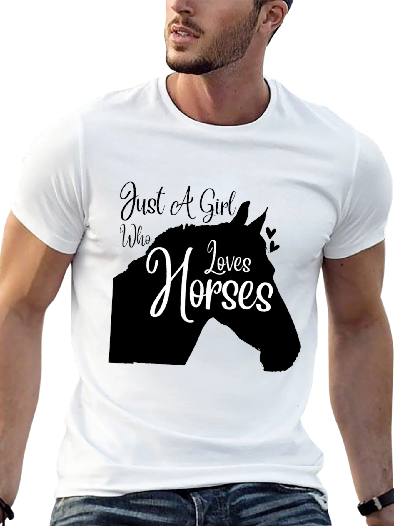 Just A Girl Who Loves Horses Black T-Shirt