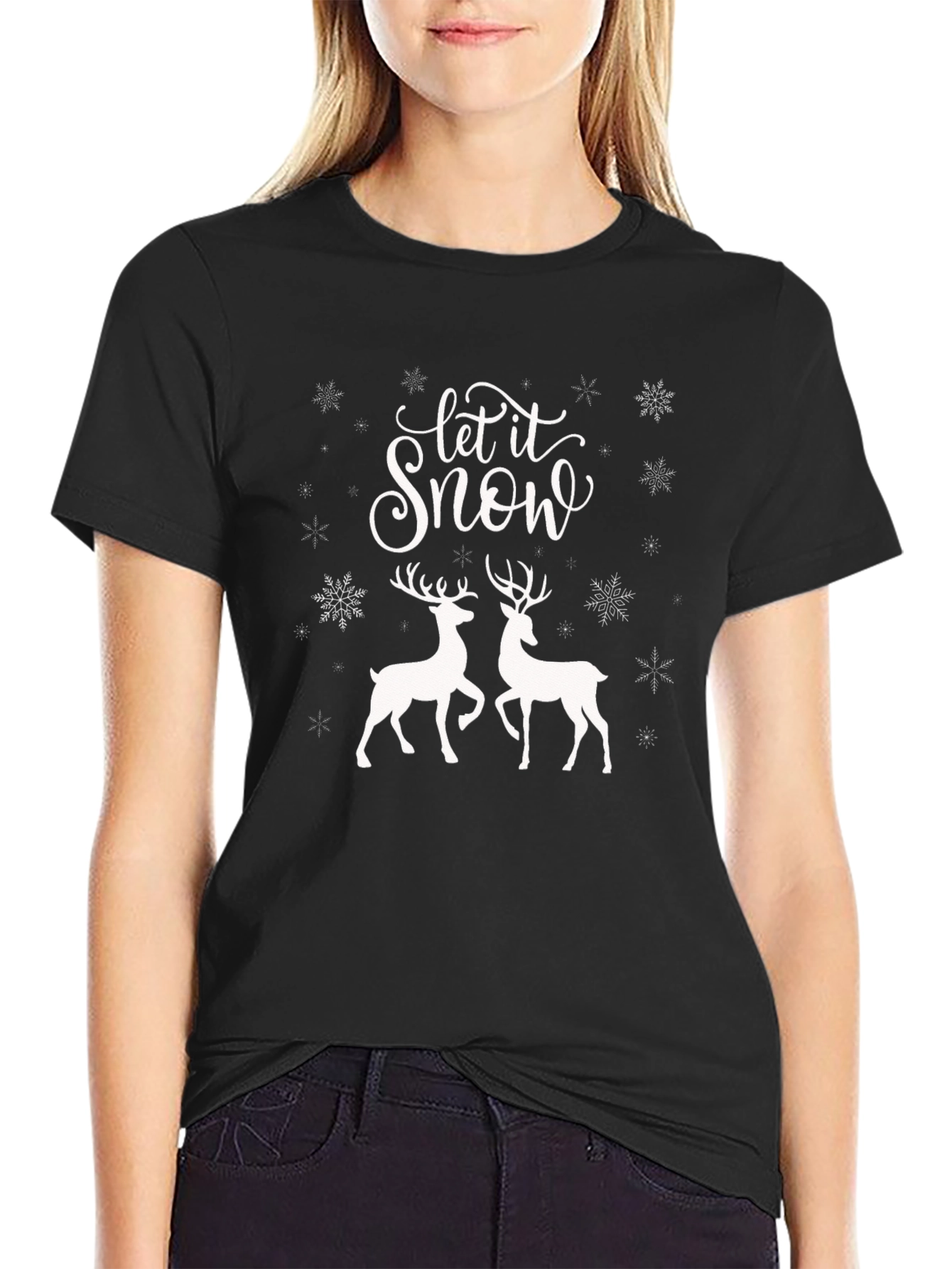 Let it Snow Reindeer Holiday T-Shirt