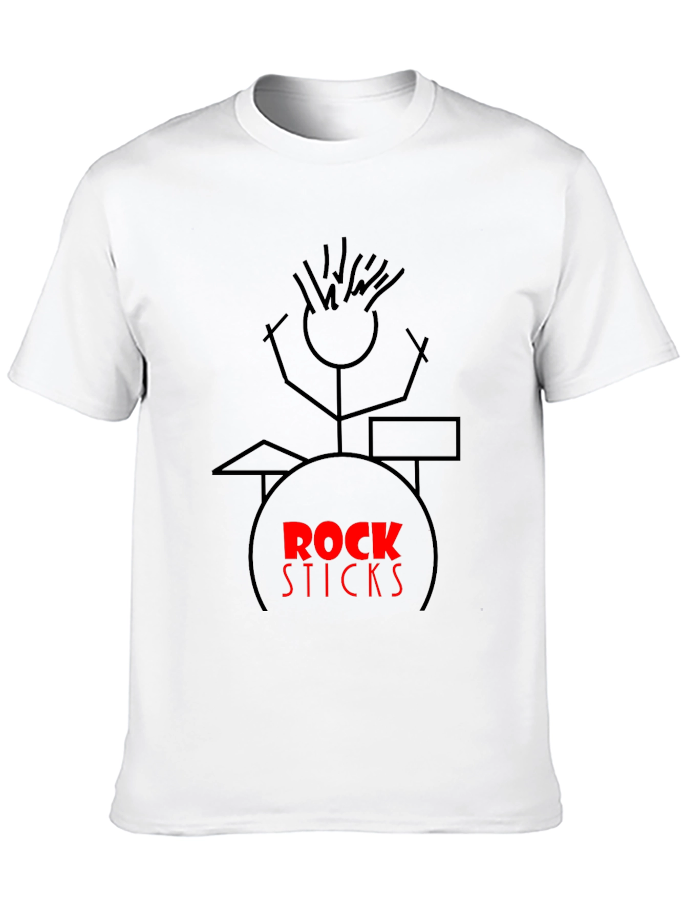 Rock Sticks Drummer Graphic Black T-Shirt