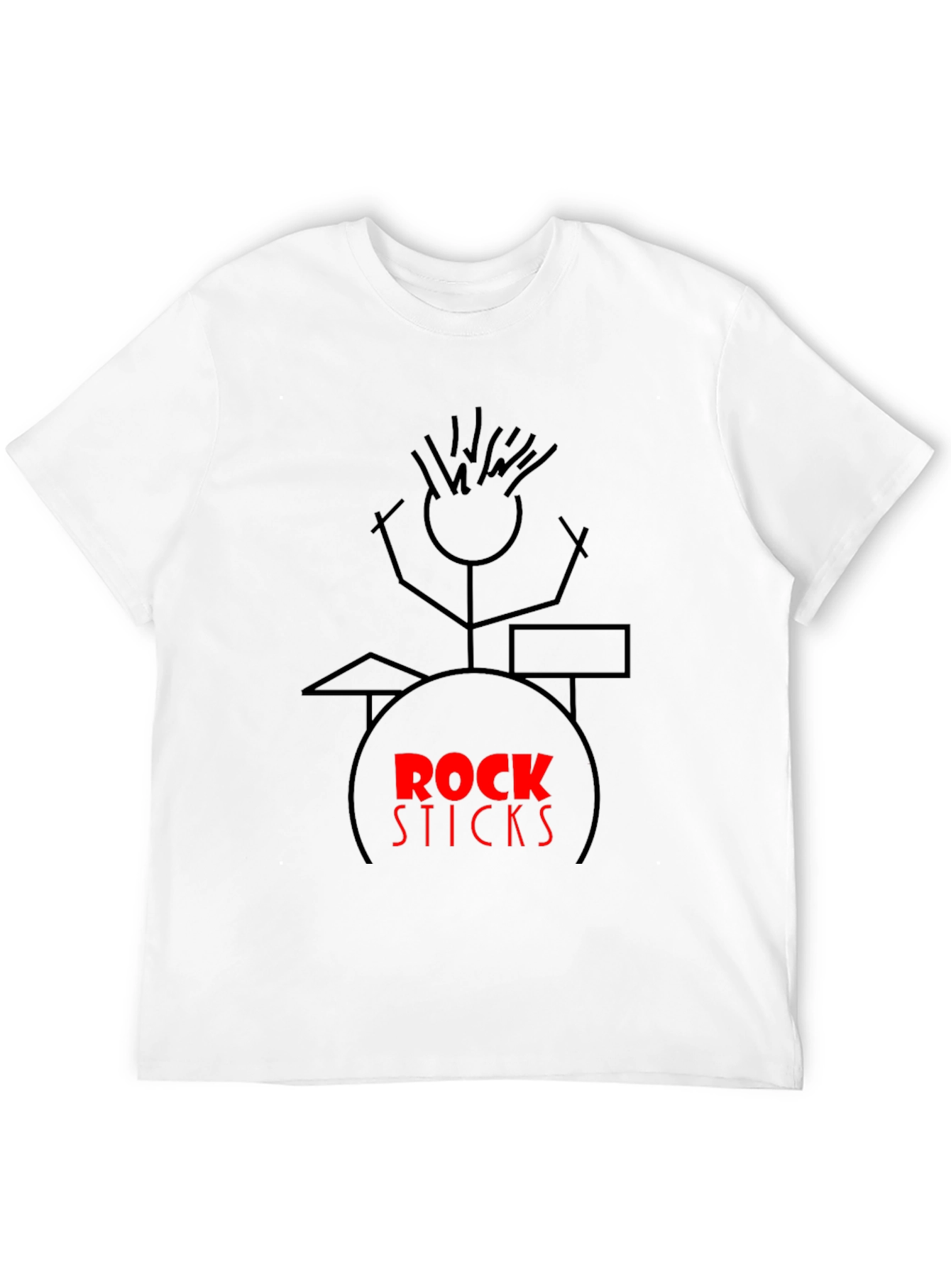 Rock Sticks Drummer Graphic Black T-Shirt