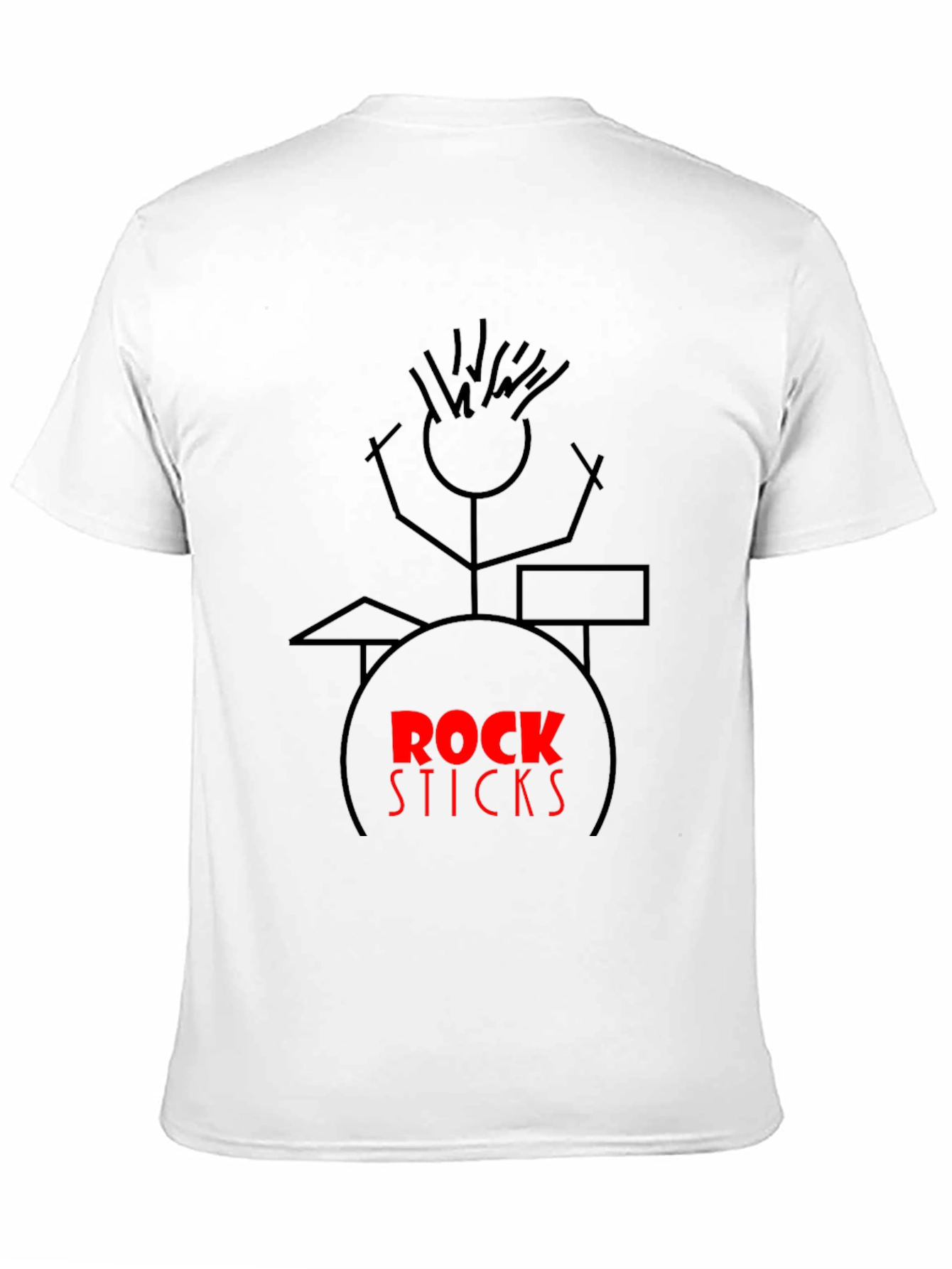 Rock Sticks Drummer Graphic Black T-Shirt