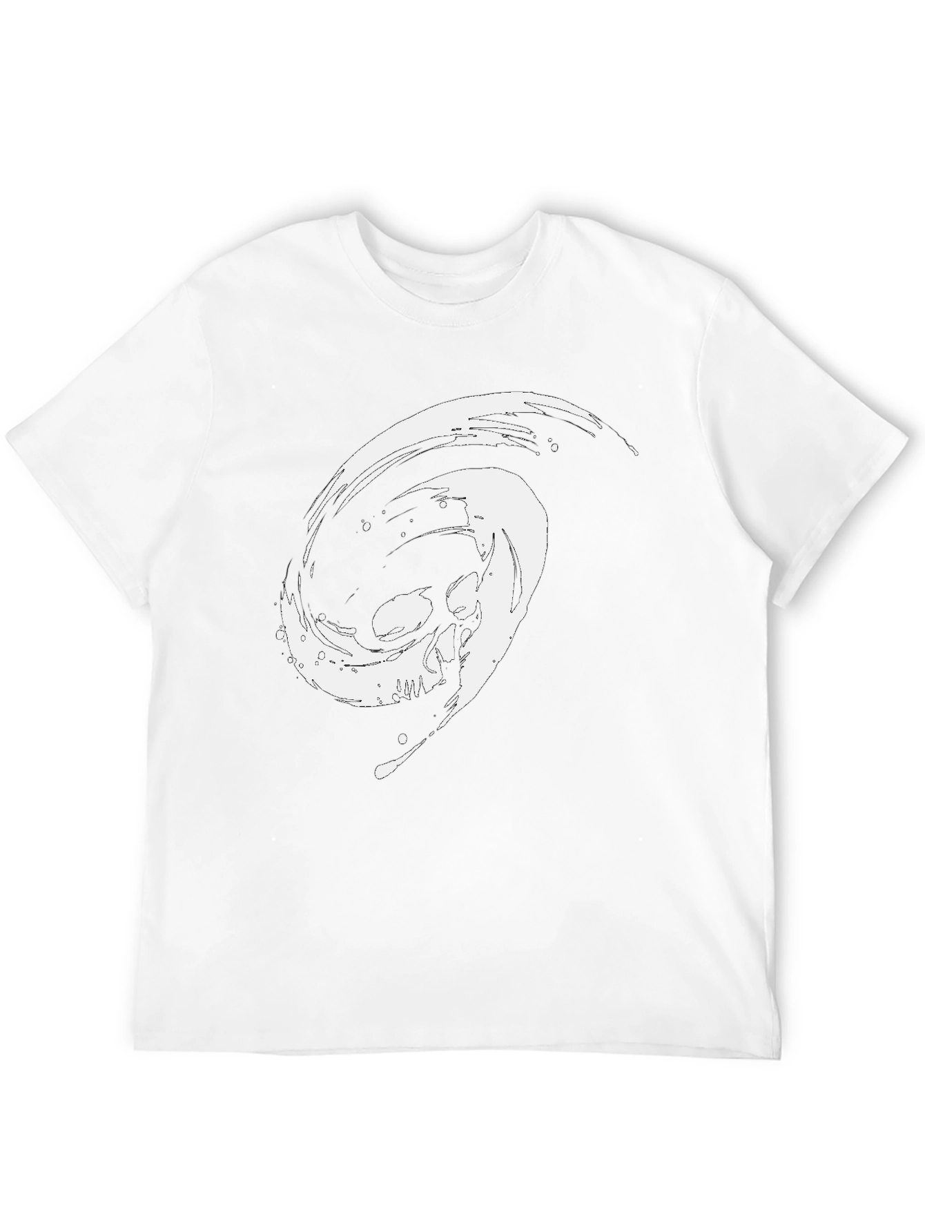 Edgy Skull Graphic Tee - Black Cotton T-Shirt