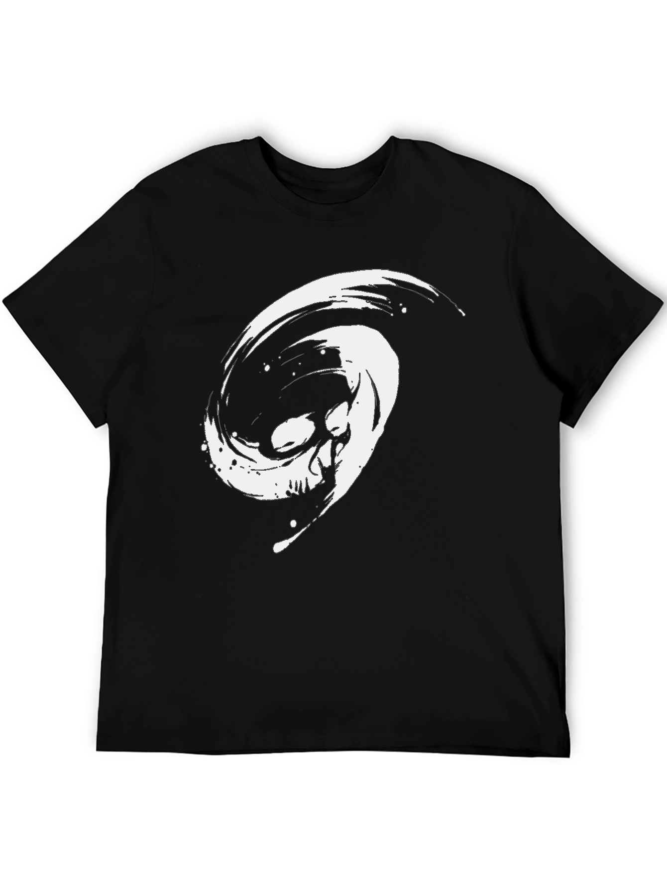 Edgy Skull Graphic Tee - Black Cotton T-Shirt