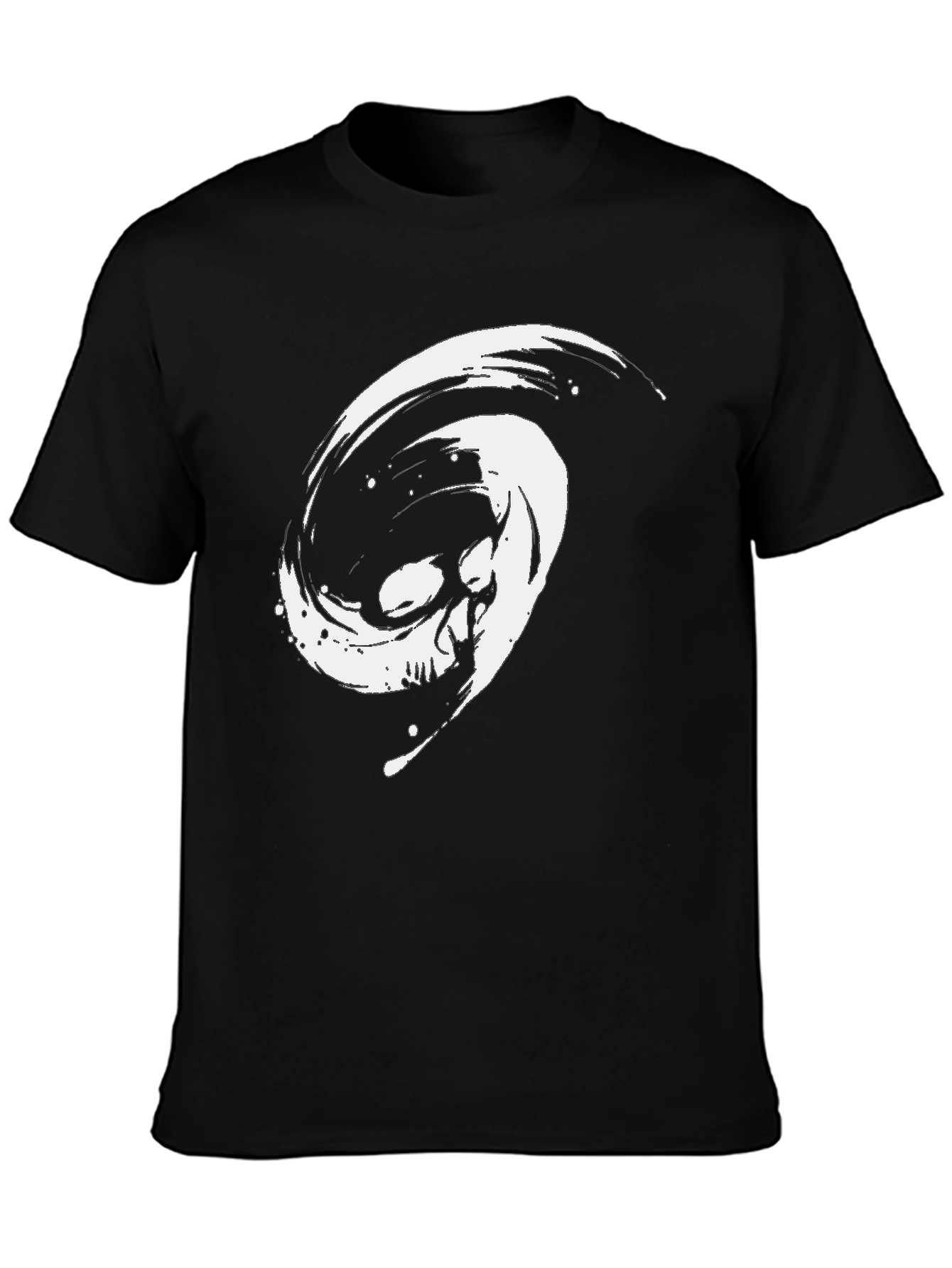 Edgy Skull Graphic Tee - Black Cotton T-Shirt