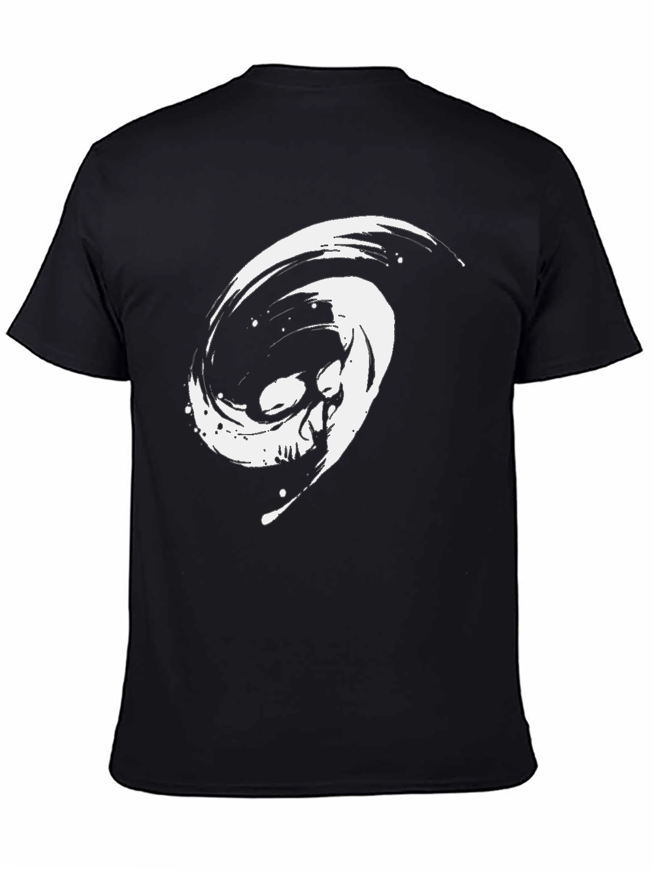 Edgy Skull Graphic Tee - Black Cotton T-Shirt