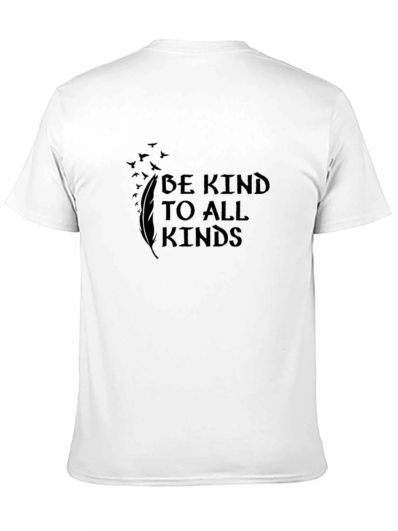 Be Kind T-Shirt - Feather and Birds Design