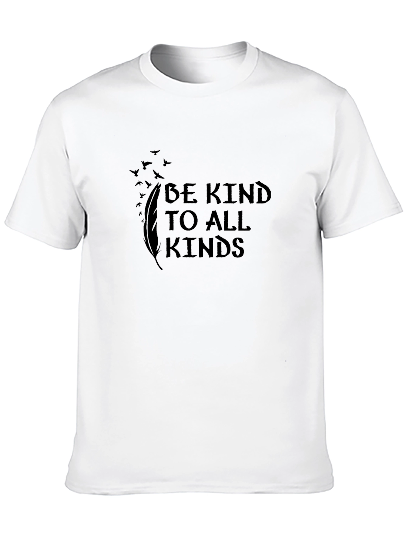 Be Kind T-Shirt - Feather and Birds Design