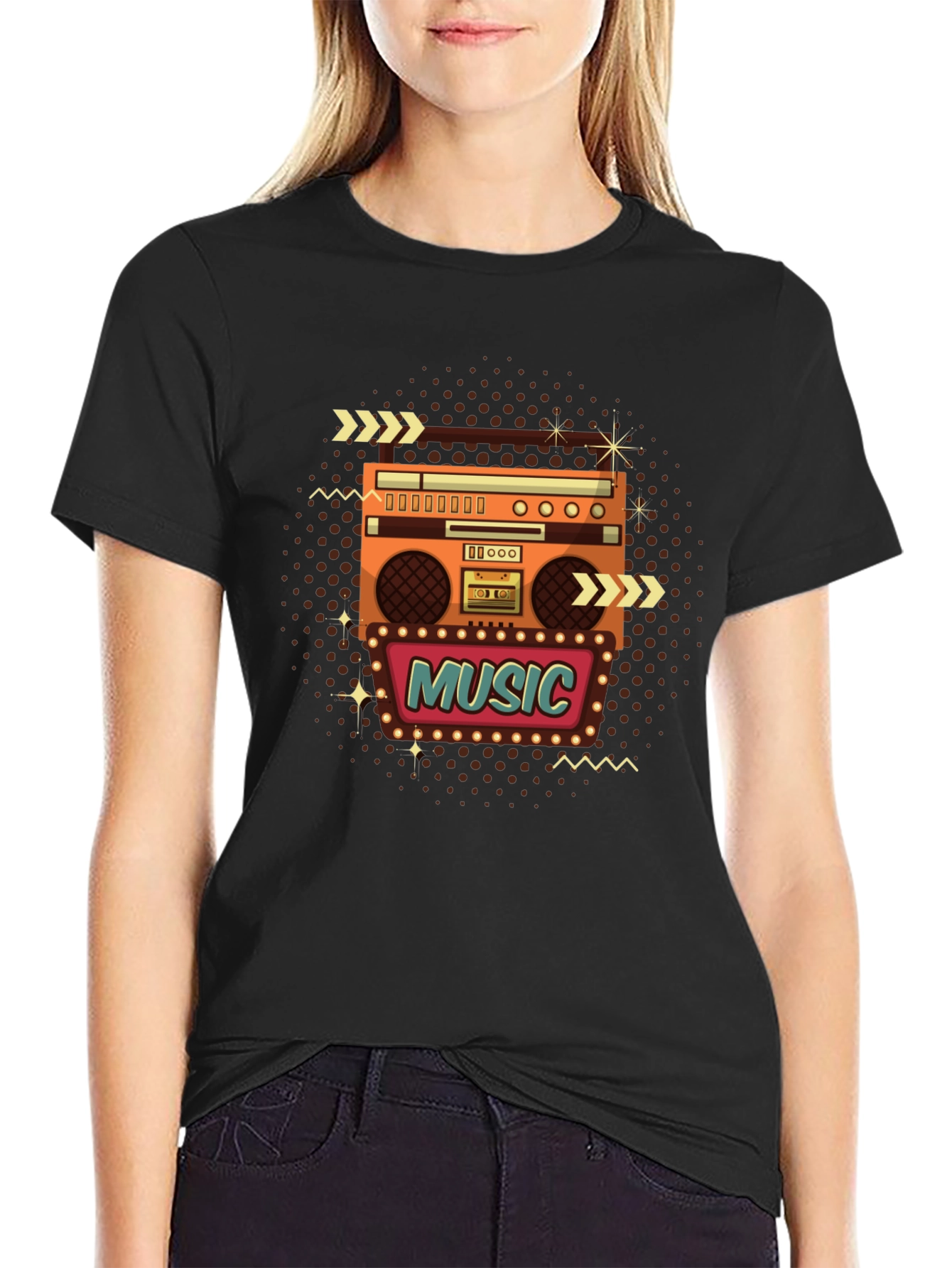 Retro Music Boombox T-Shirt
