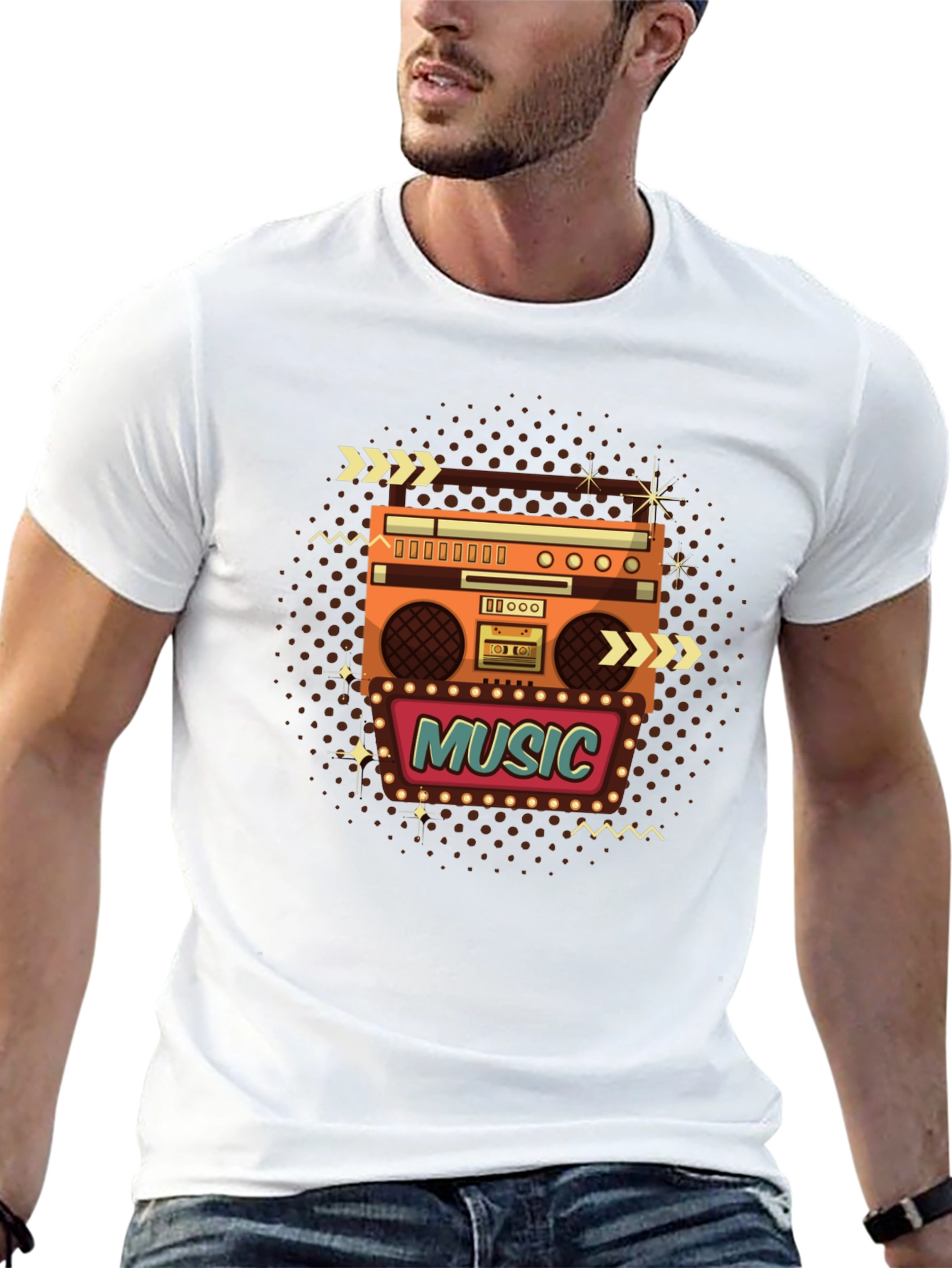 Retro Music Boombox T-Shirt