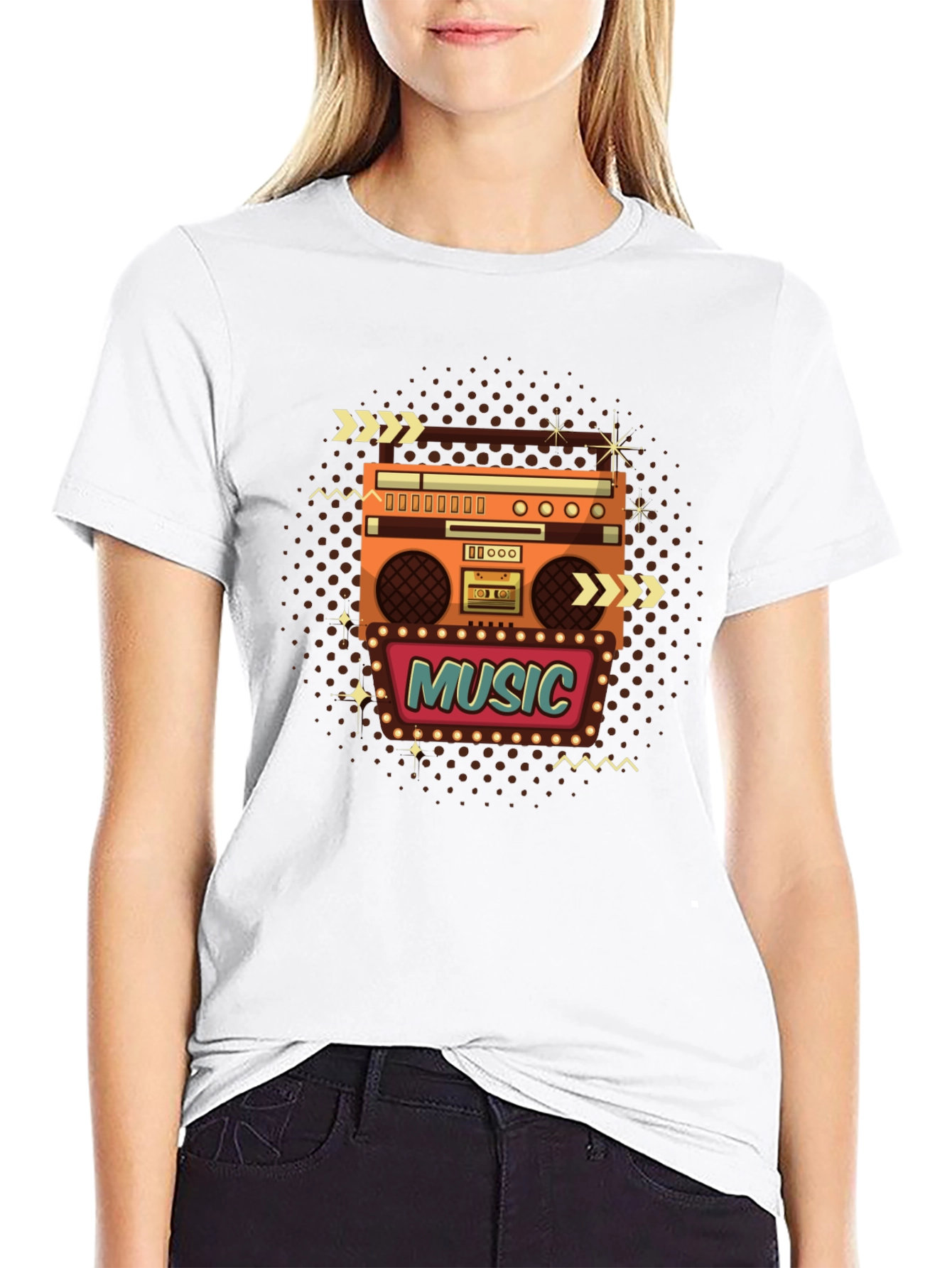 Retro Music Boombox T-Shirt