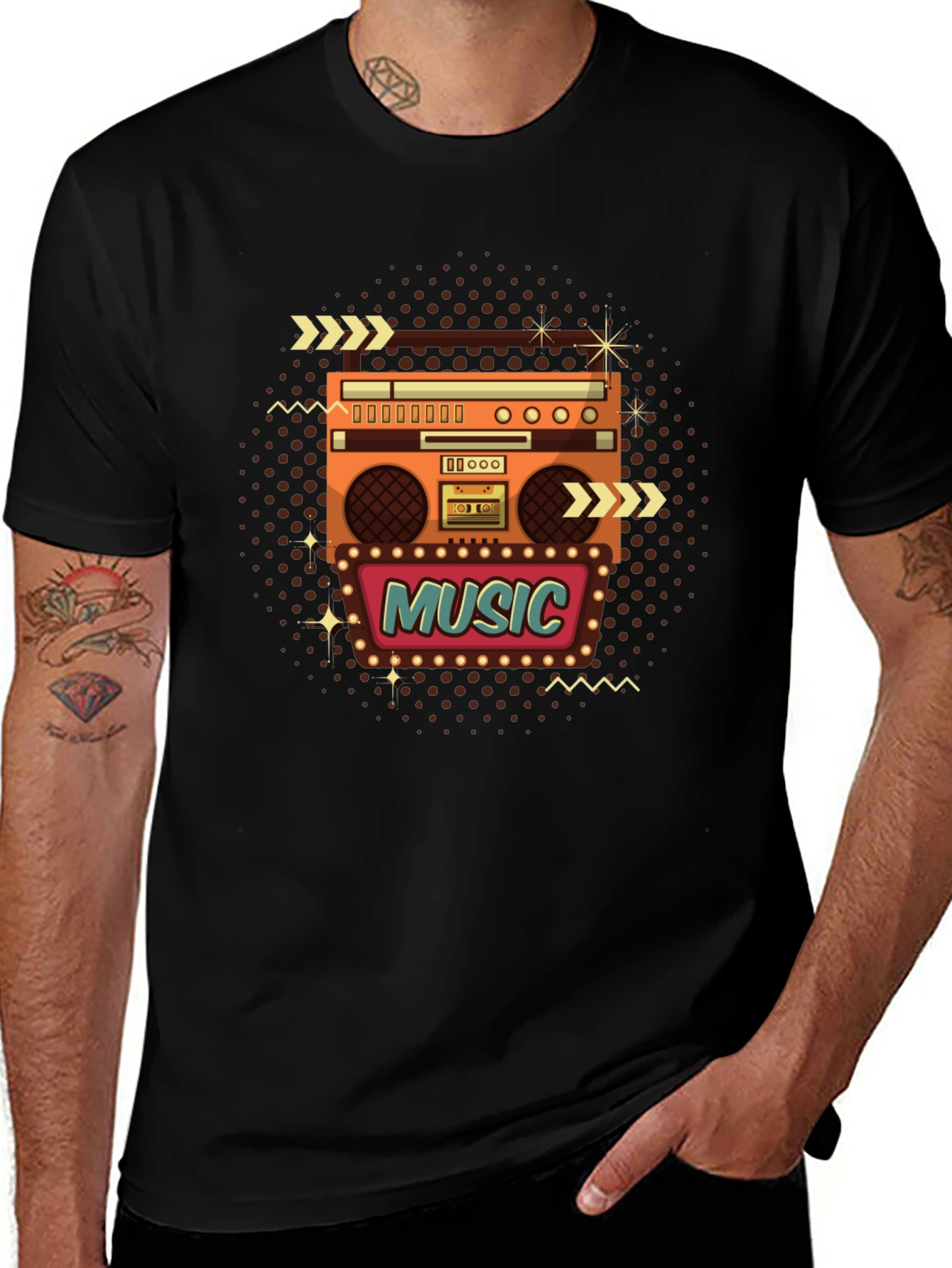 Retro Music Boombox T-Shirt
