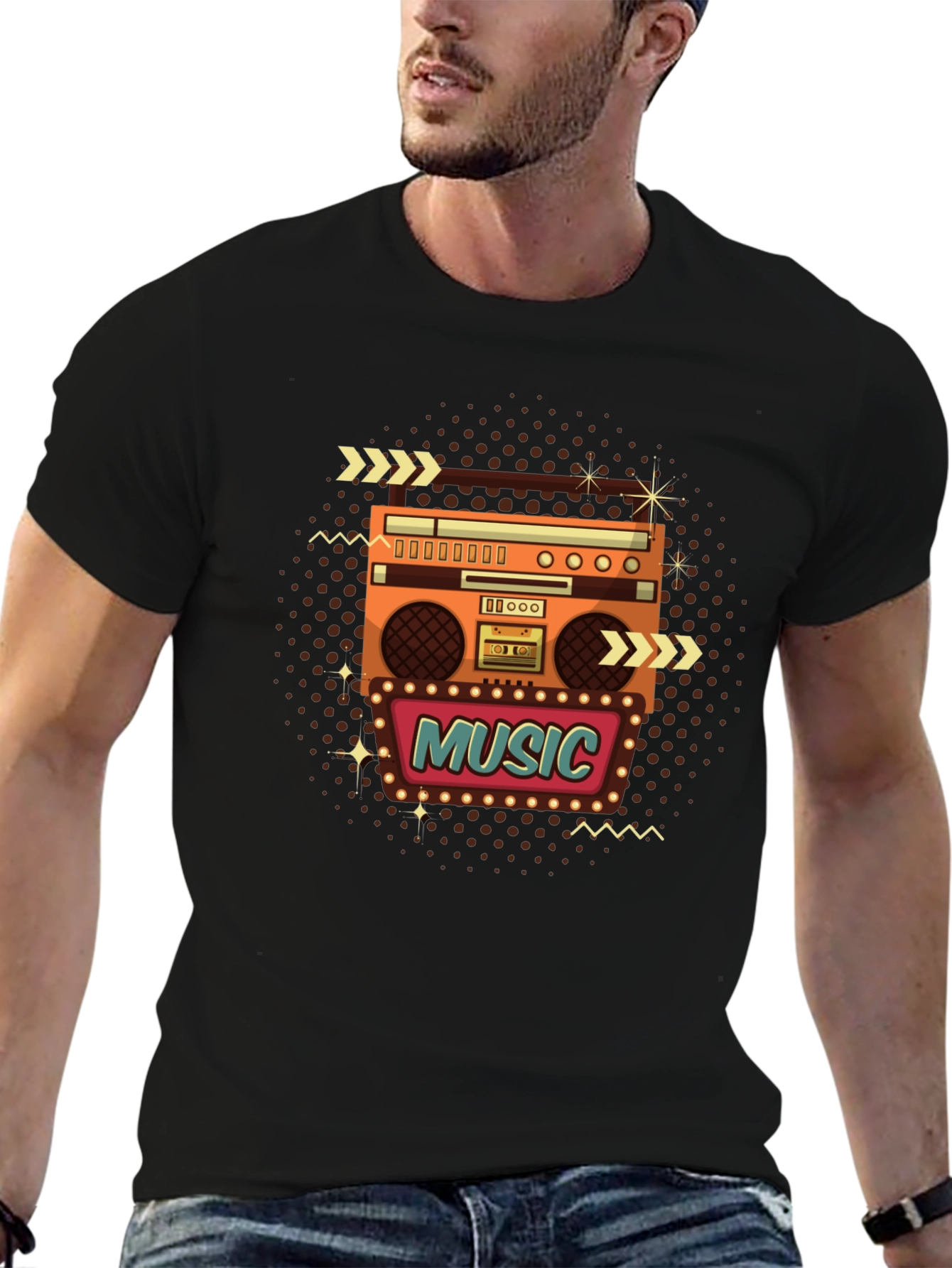 Retro Music Boombox T-Shirt
