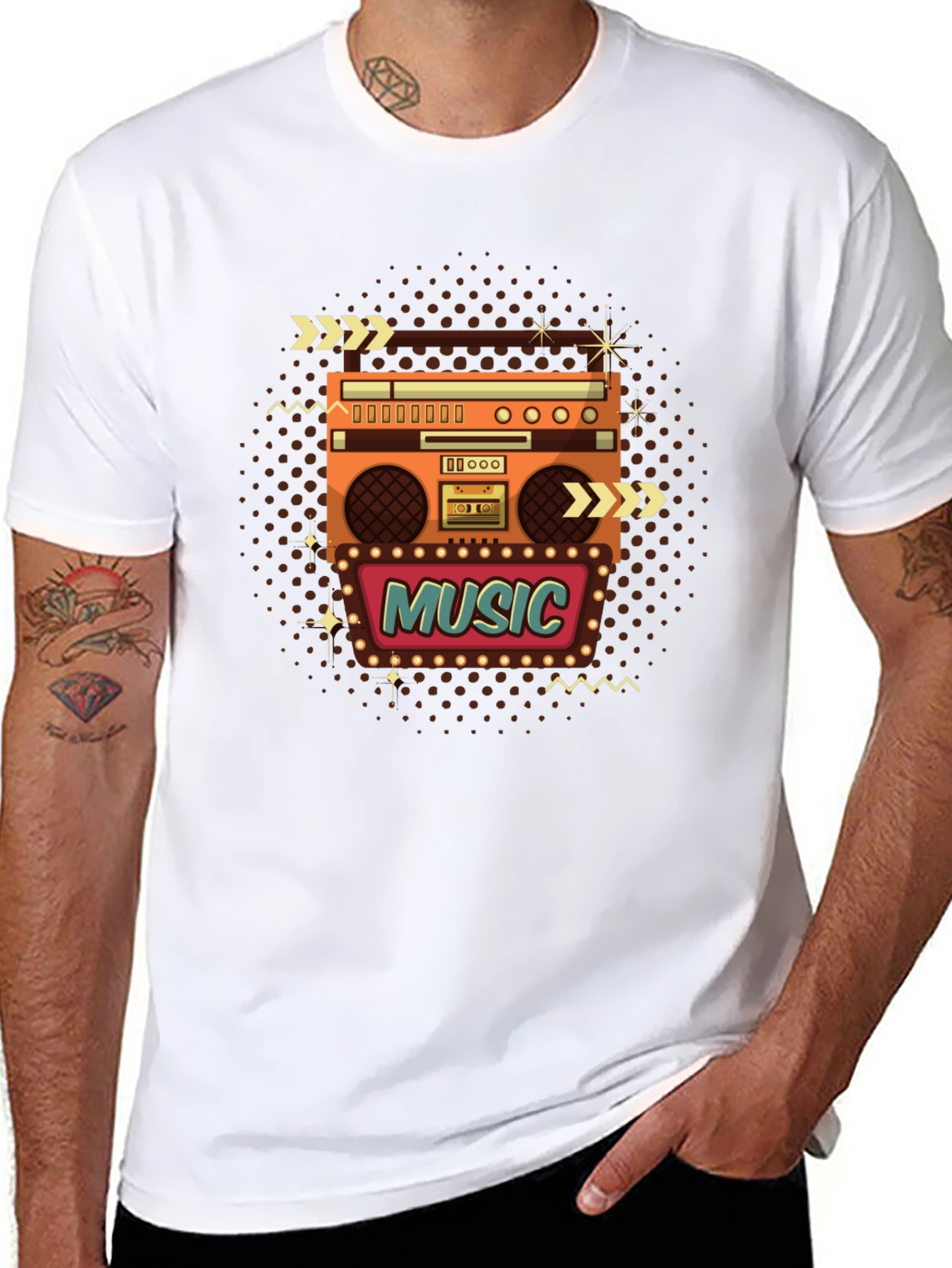Retro Music Boombox T-Shirt