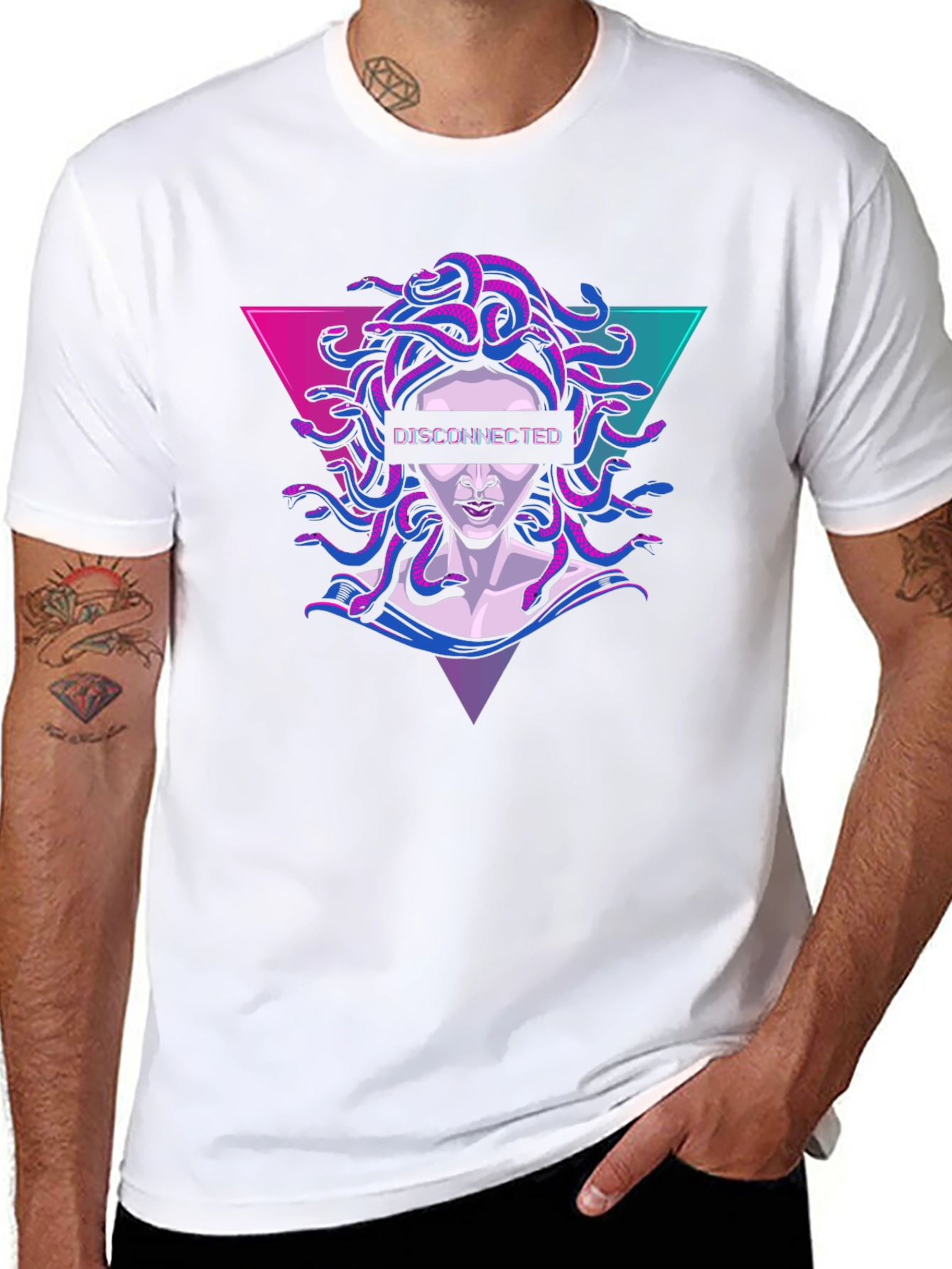 Disconnected Medusa Graphic Tee - Retro Style