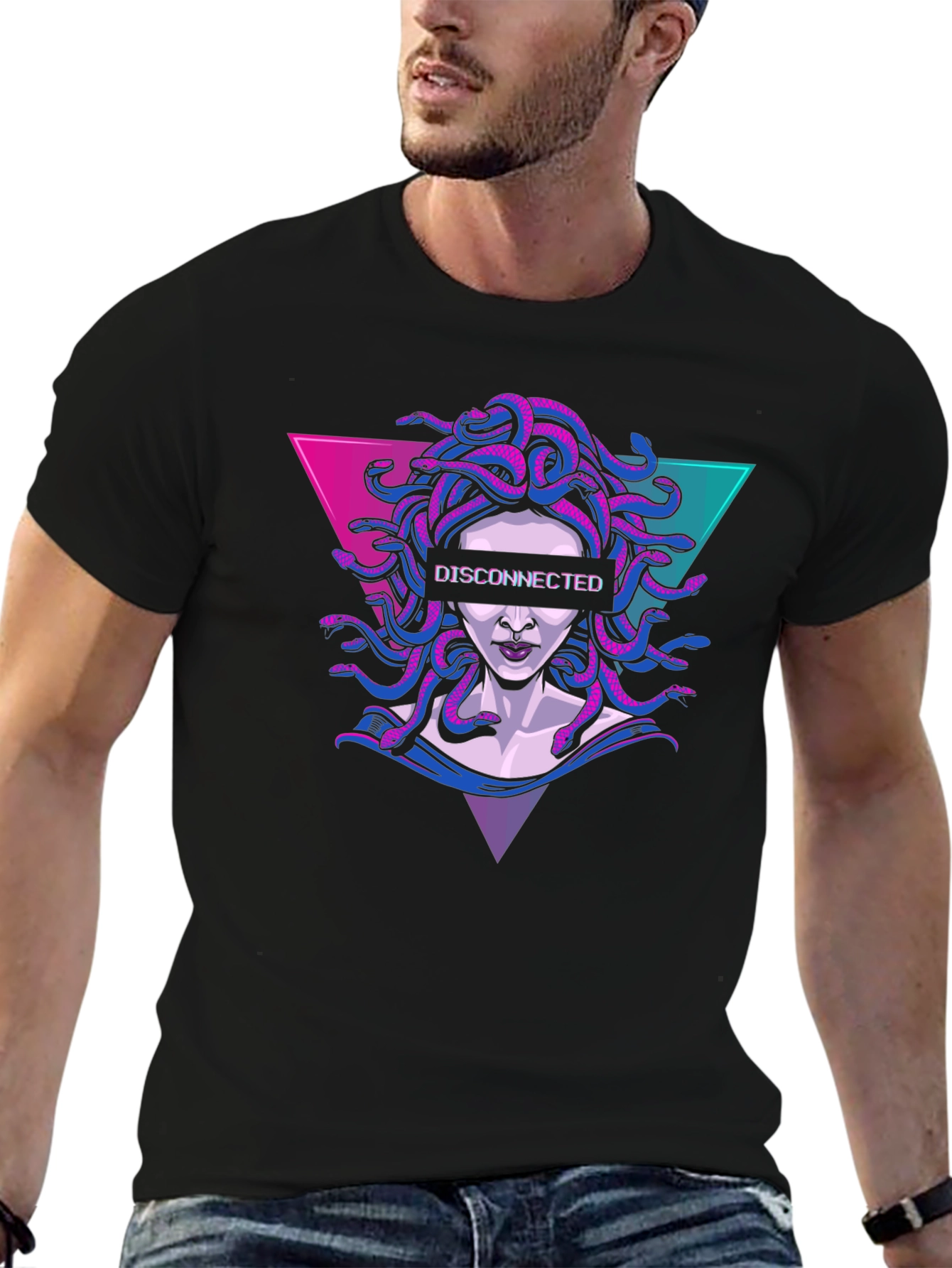 Disconnected Medusa Graphic Tee - Retro Style