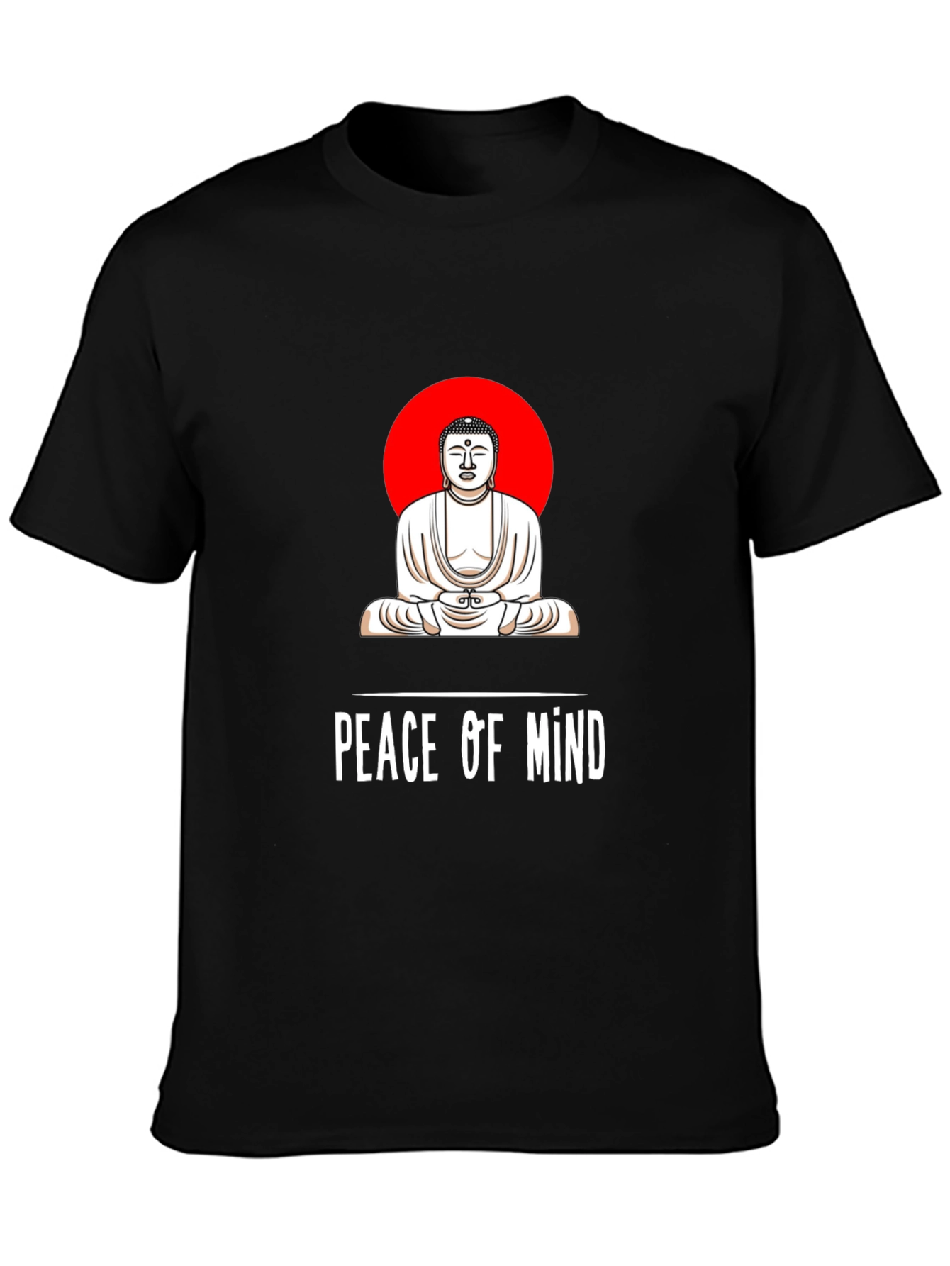 Peace of Mind Buddha Graphic Tee - Black