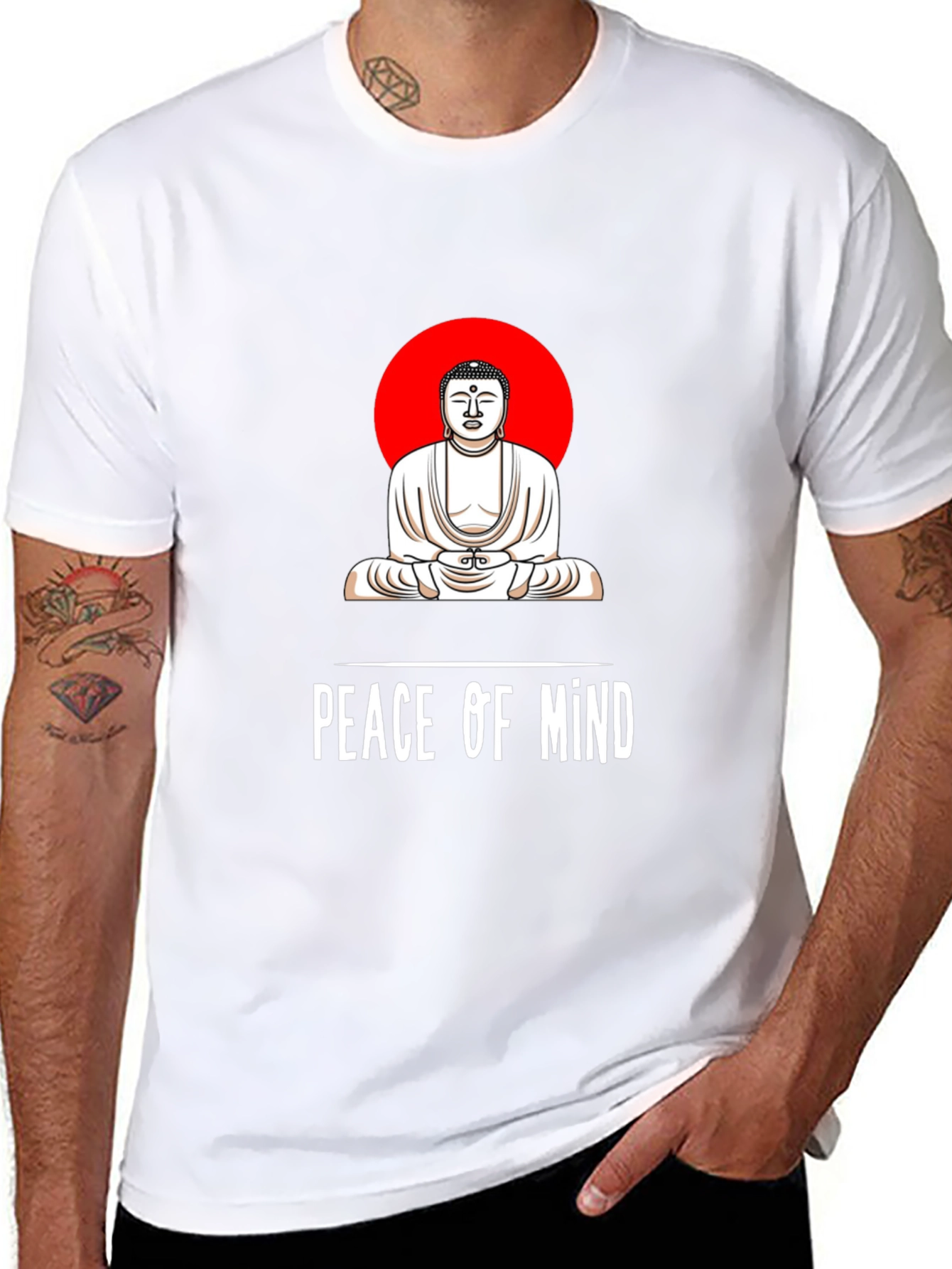 Peace of Mind Buddha Graphic Tee - Black