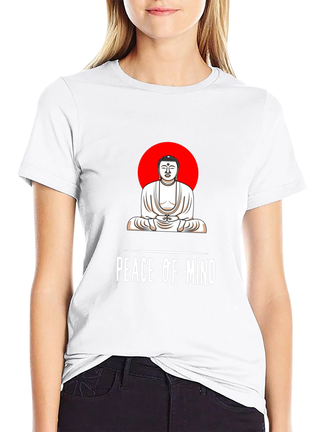 Peace of Mind Buddha Graphic Tee - Black