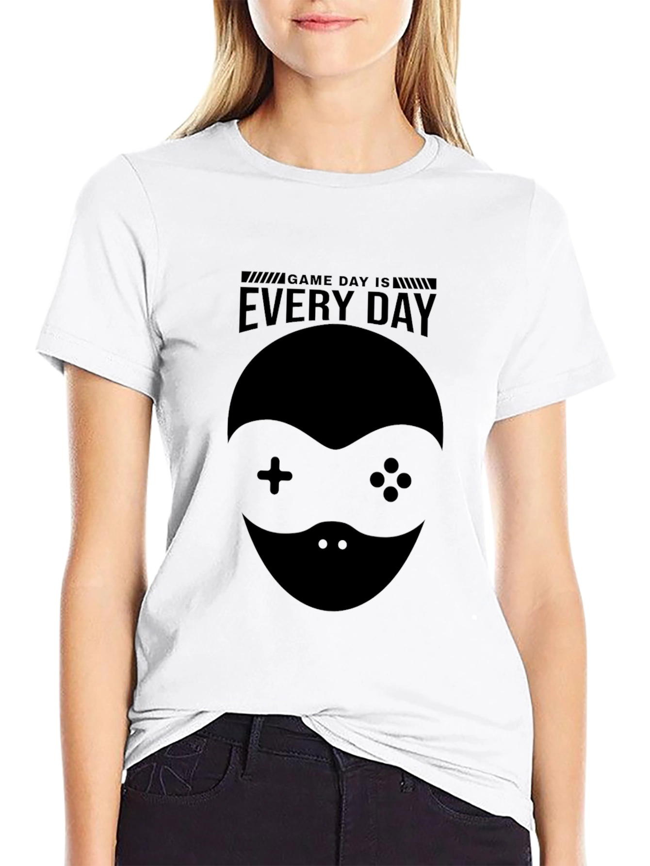 Game Day Is Everyday Black Graphic T-Shirt