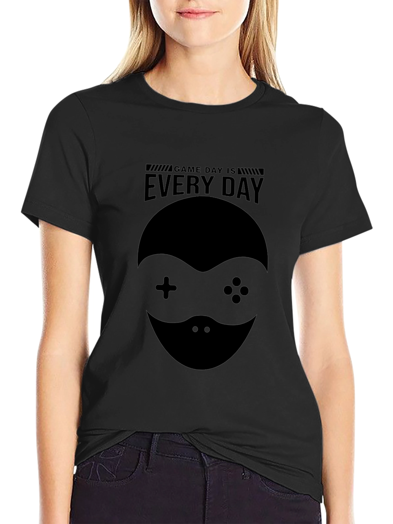Game Day Is Everyday Black Graphic T-Shirt