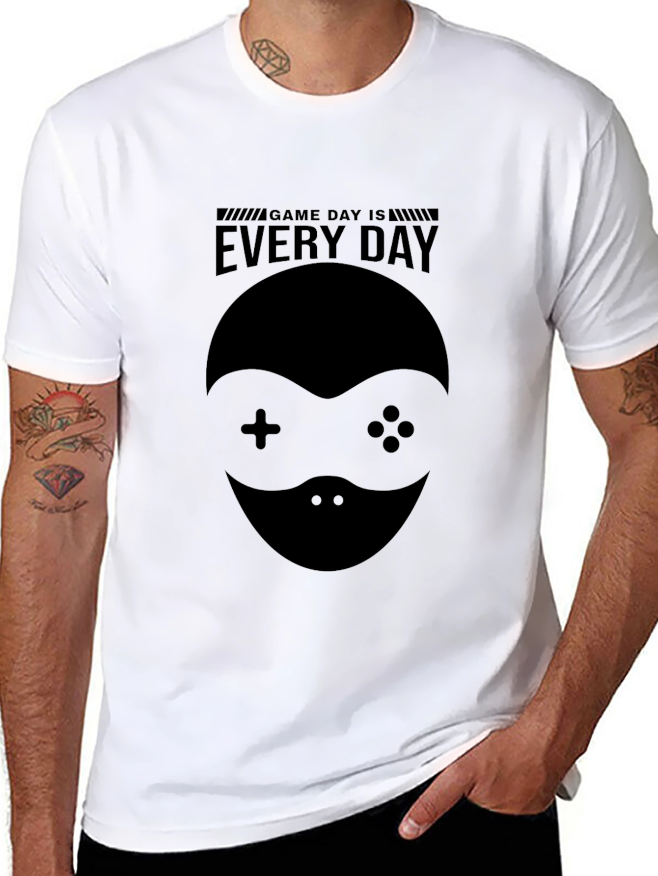 Game Day Is Everyday Black Graphic T-Shirt