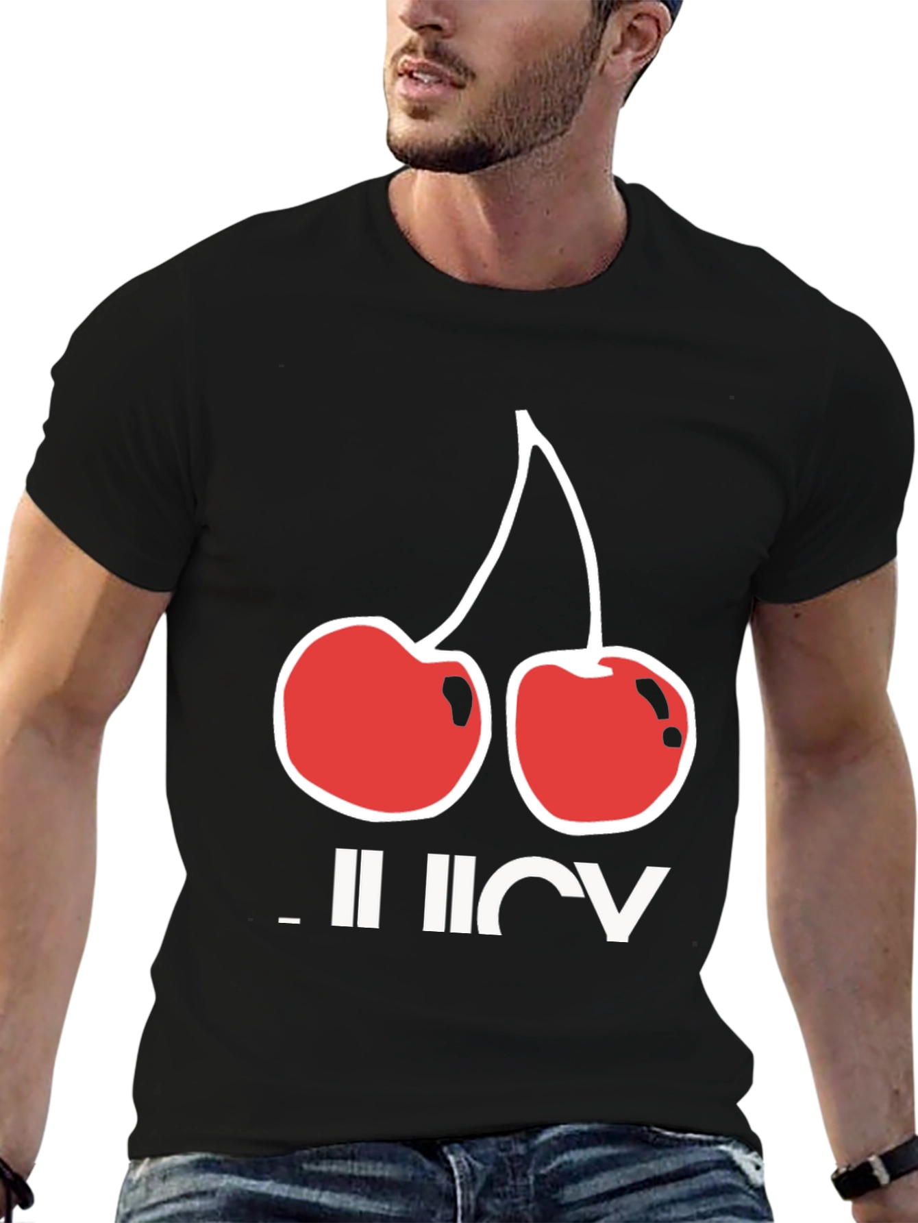 Juicy Cherries Graphic T-Shirt - Black