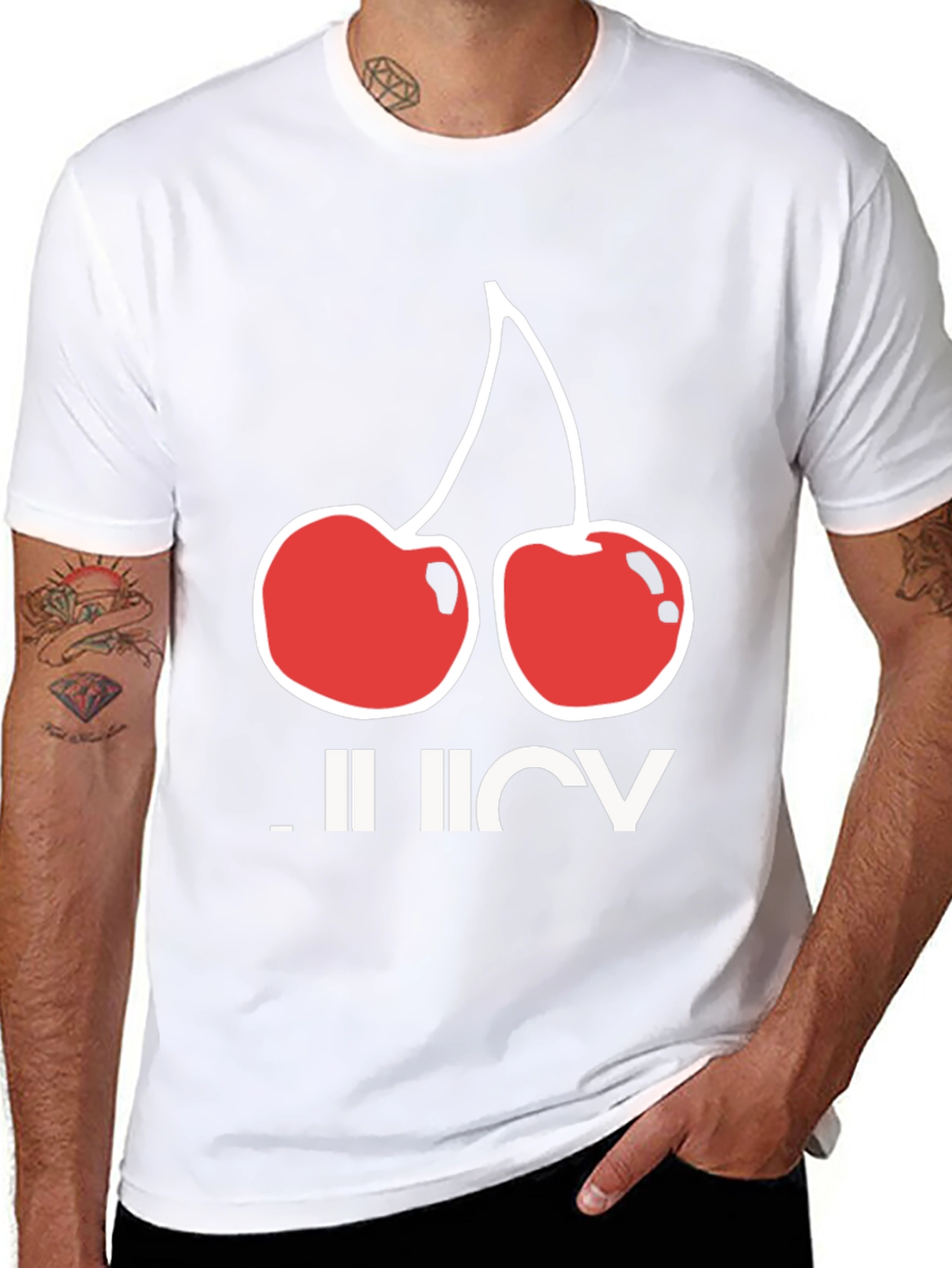 Juicy Cherries Graphic T-Shirt - Black