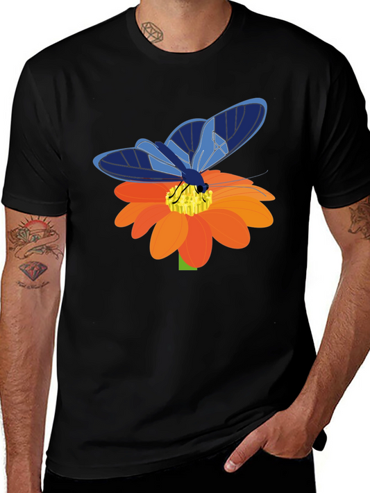 Butterfly on Flower Graphic T-Shirt