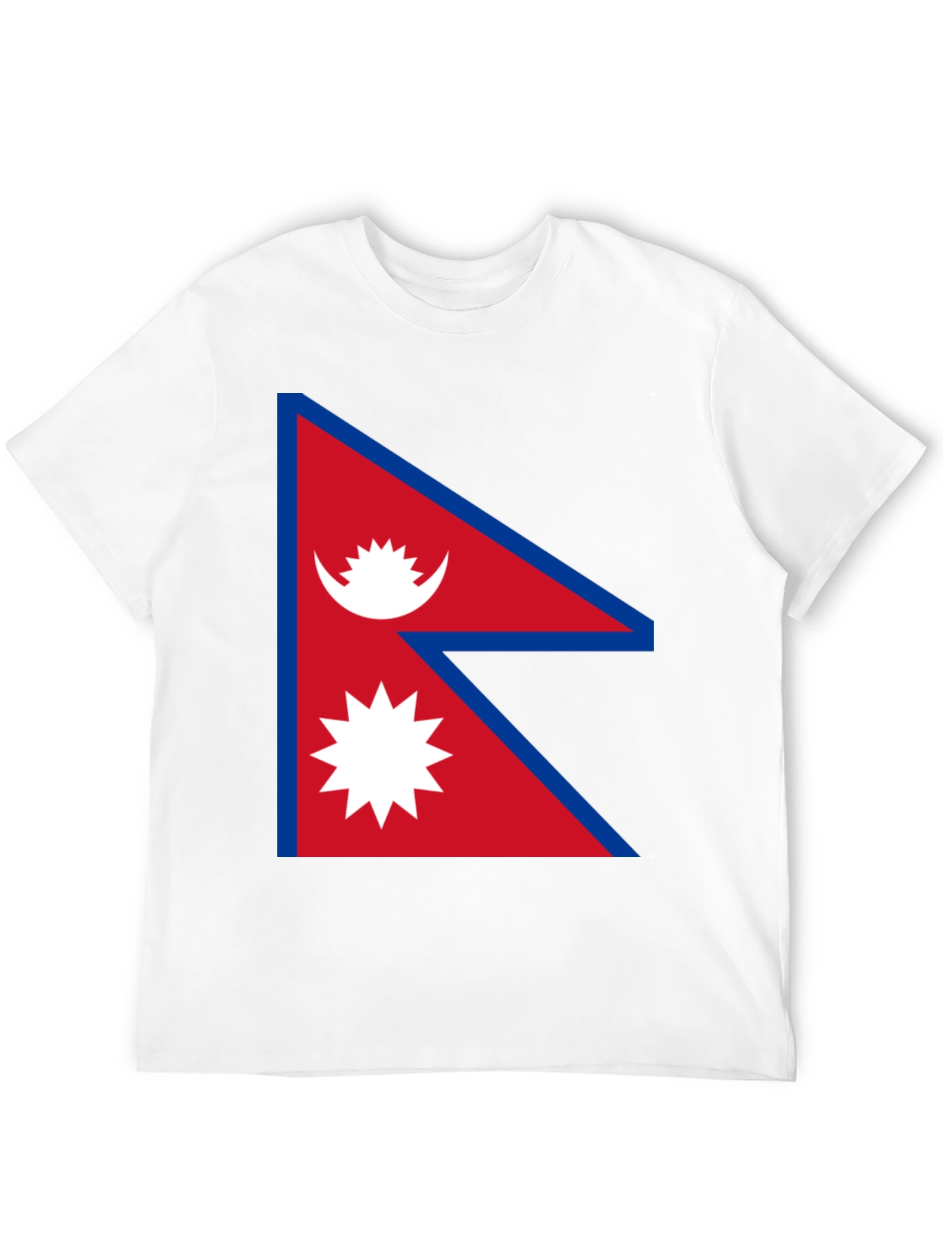 Nepal Flag Graphic T-Shirt - Black Crew Neck Tee