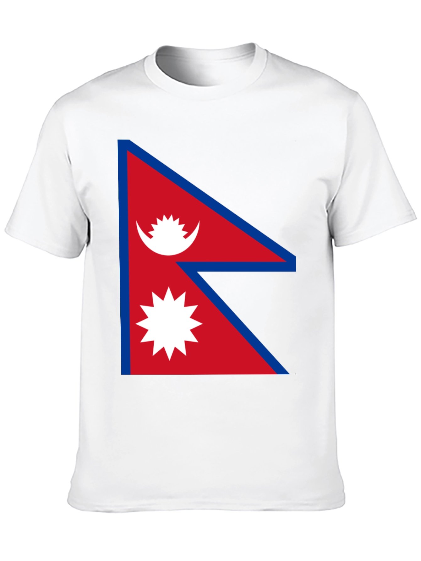 Nepal Flag Graphic T-Shirt - Black Crew Neck Tee