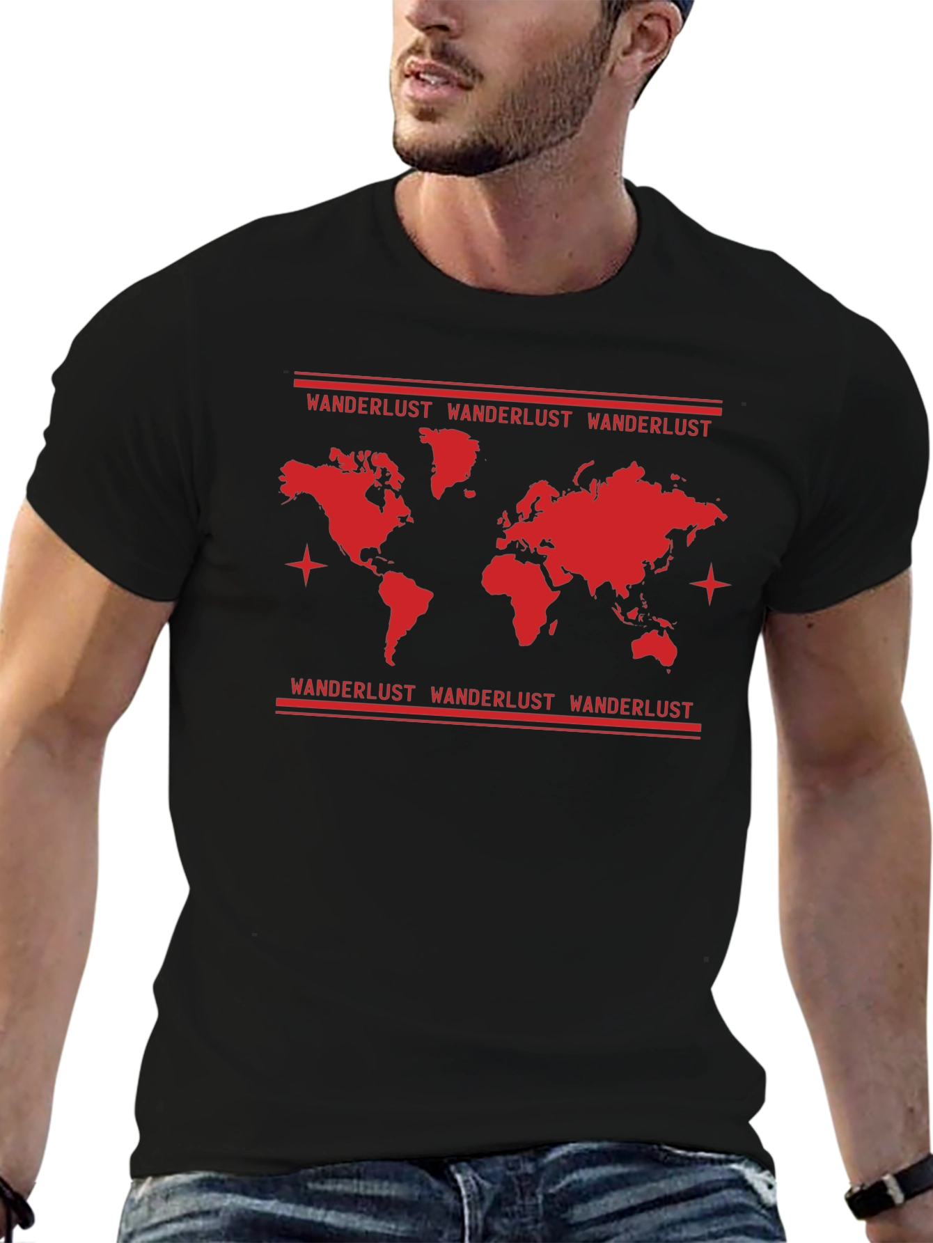 Wanderlust World Map Graphic T-Shirt