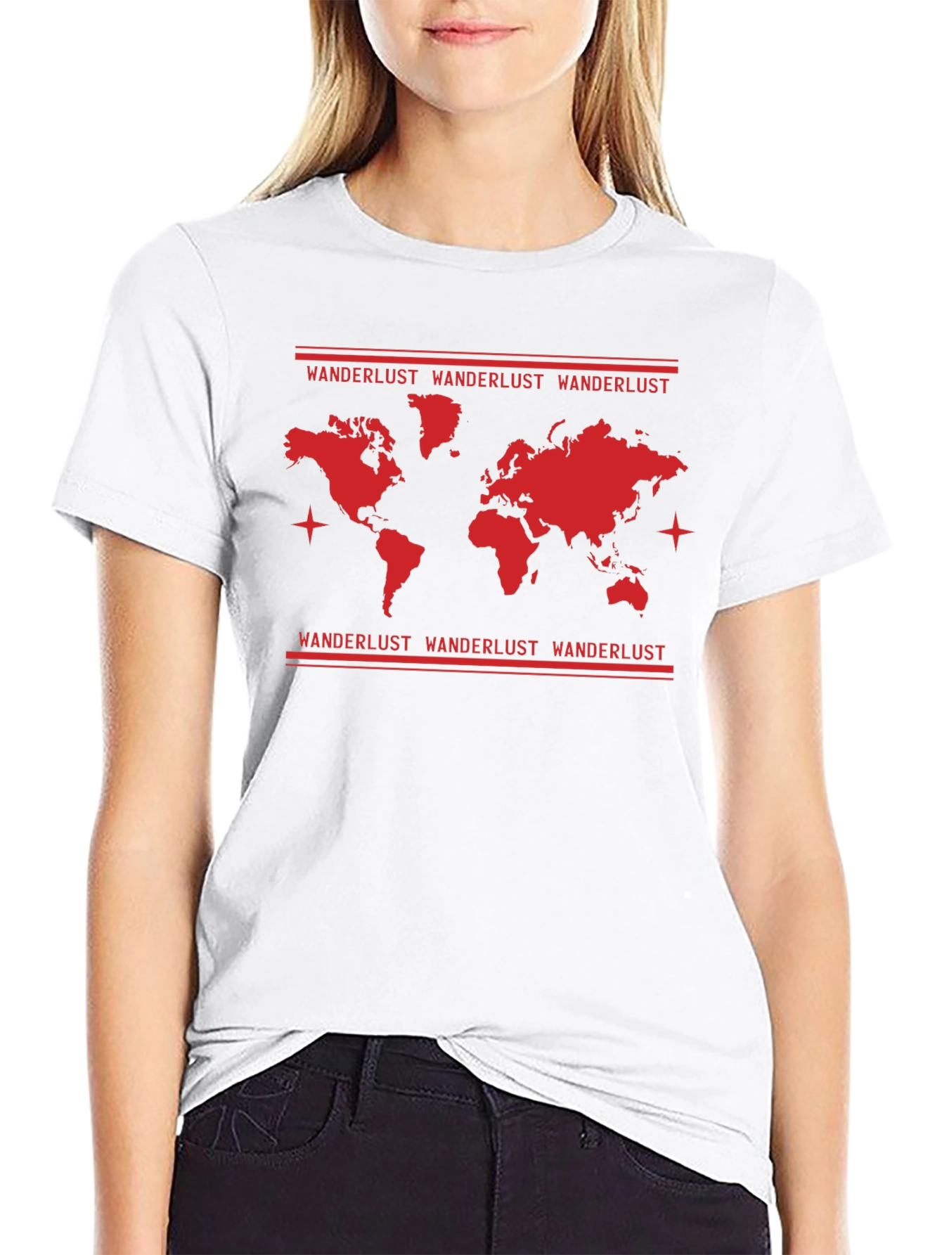 Wanderlust World Map Graphic T-Shirt