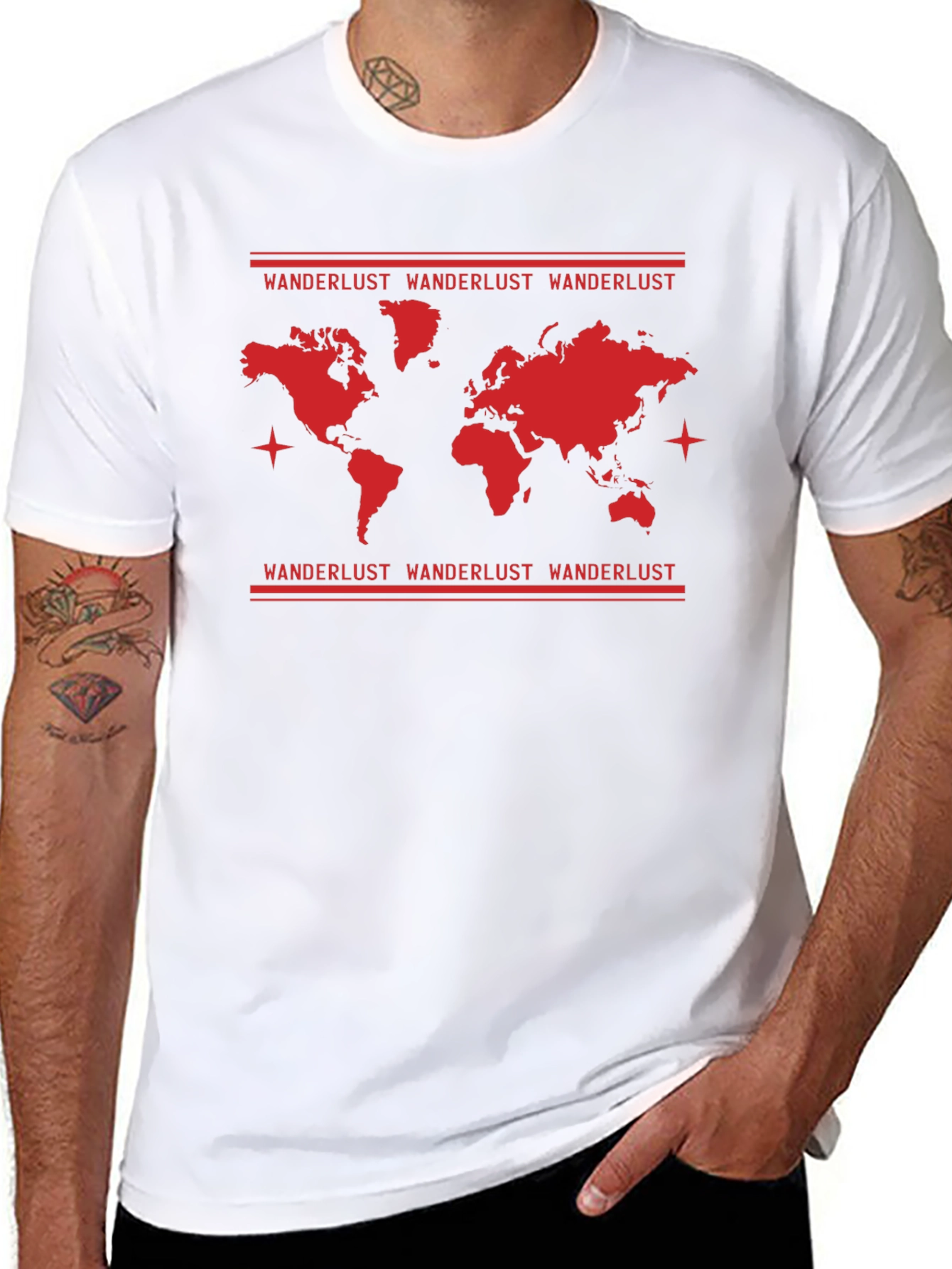 Wanderlust World Map Graphic T-Shirt