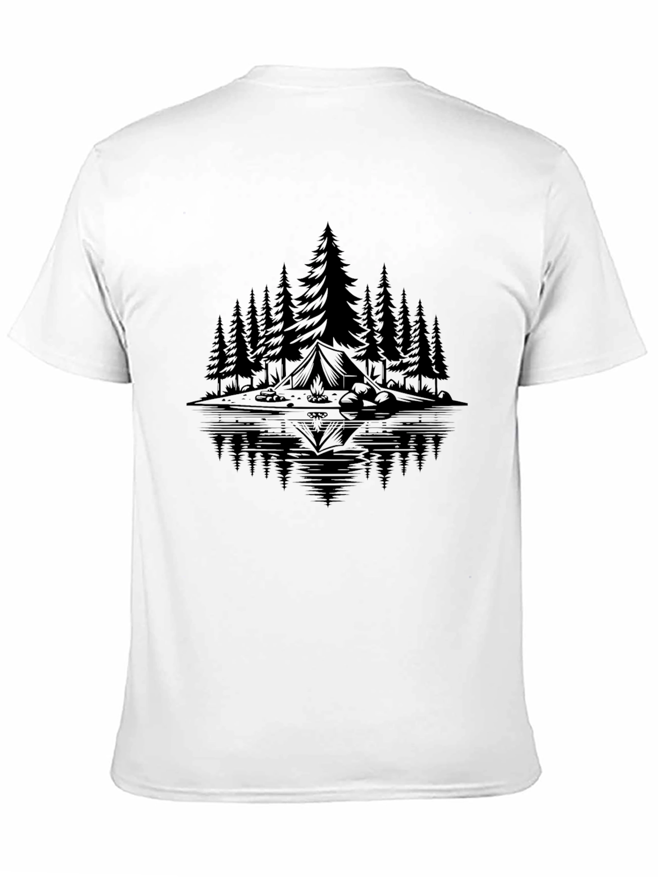 Mens Camping Scene Graphic Tee