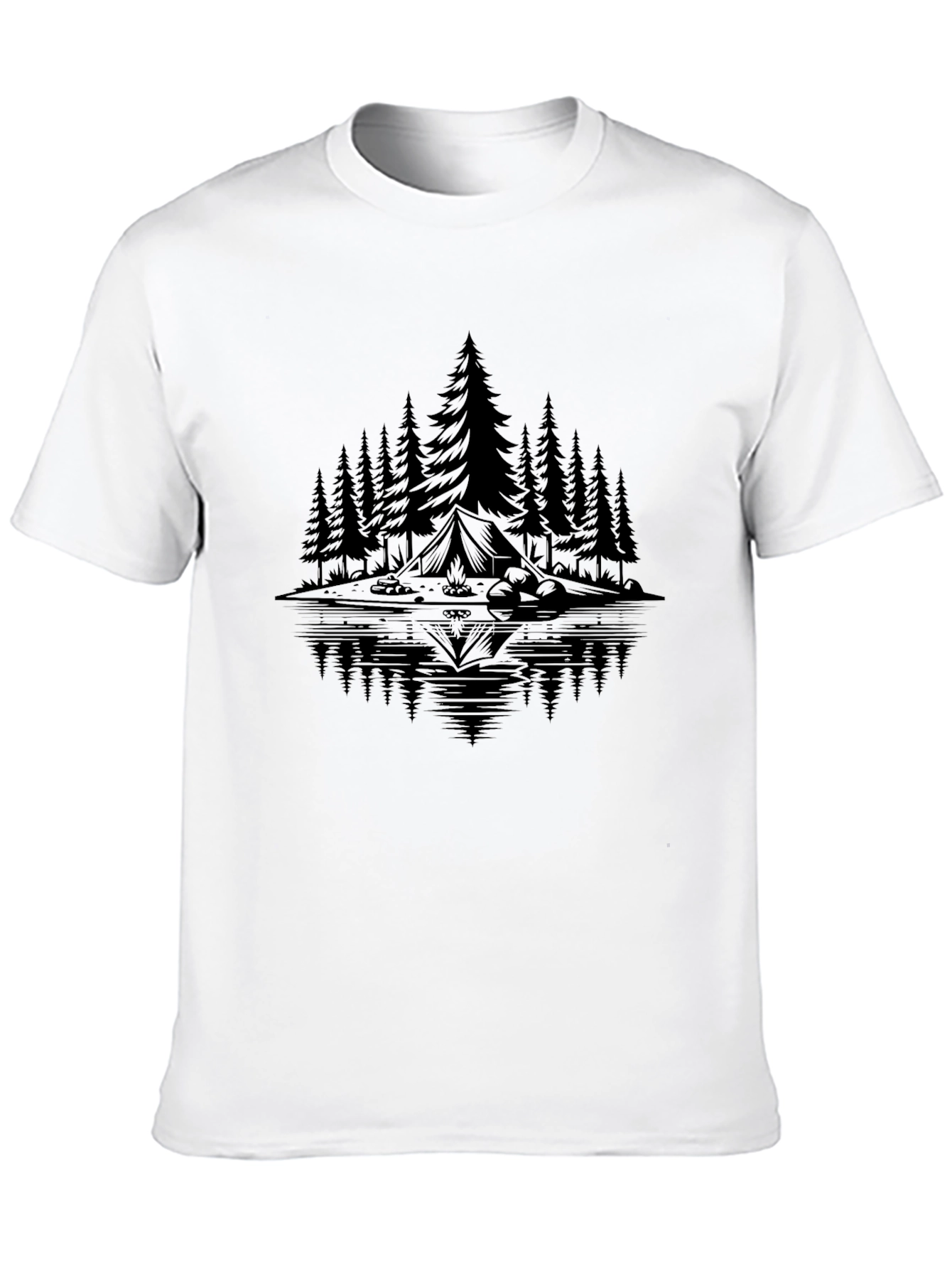 Mens Camping Scene Graphic Tee