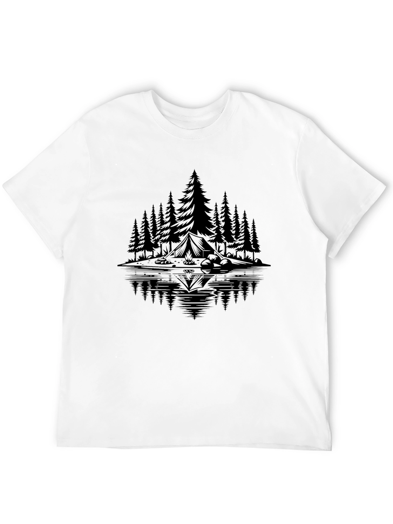 Mens Camping Scene Graphic Tee