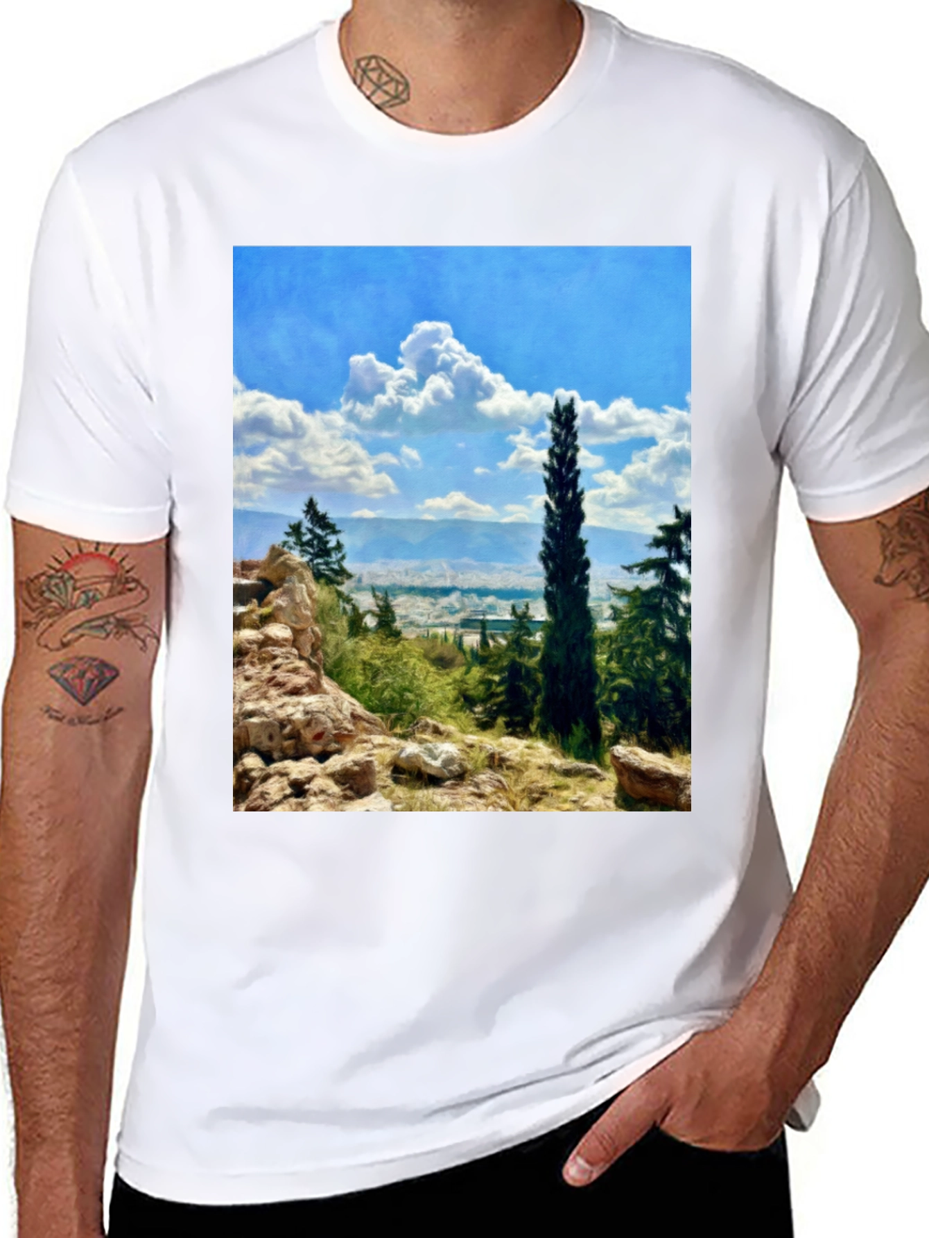 Scenic Landscape Graphic Print T-Shirt